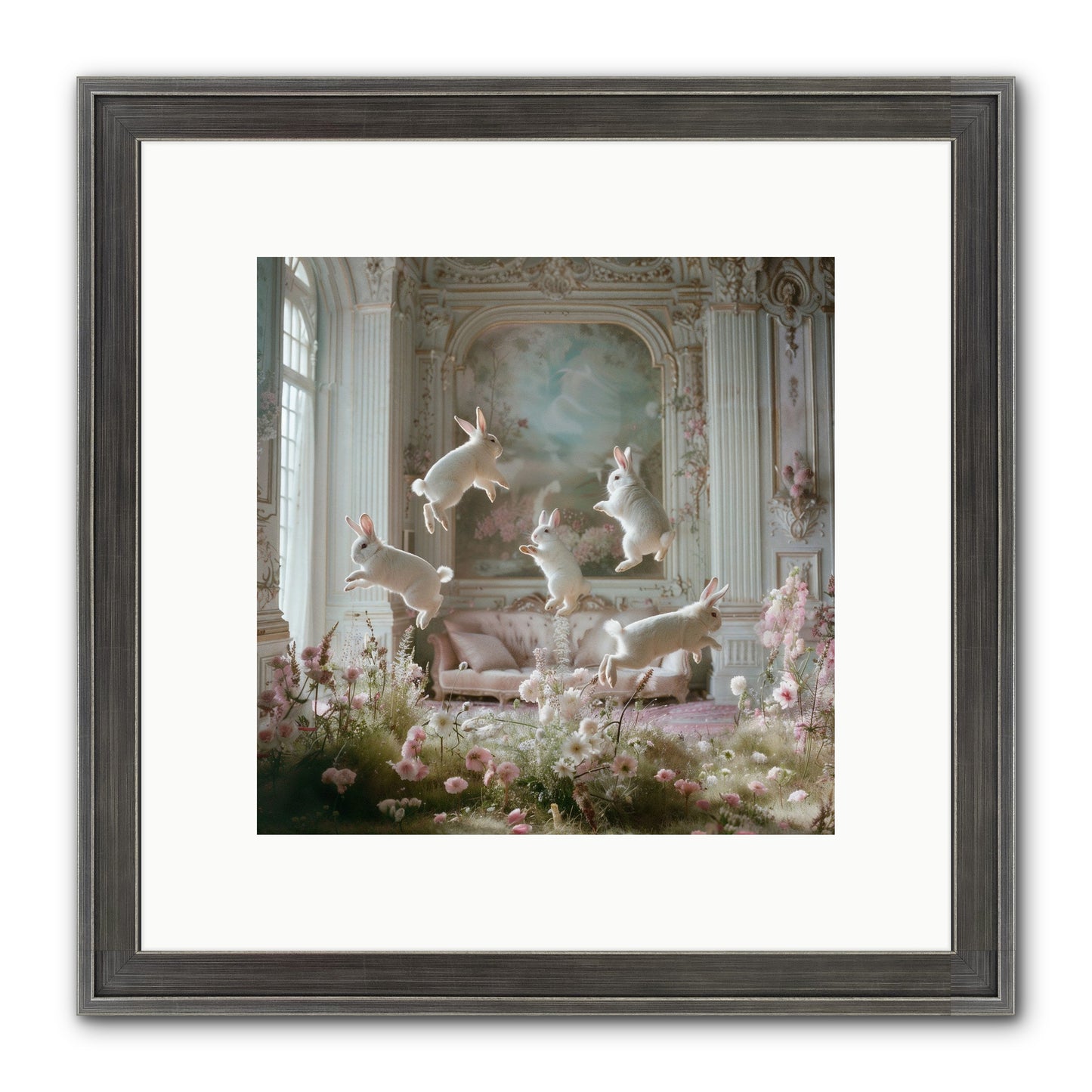 Petal Pirouette Framed Print - Slimwoods Black/Silver 10x10
