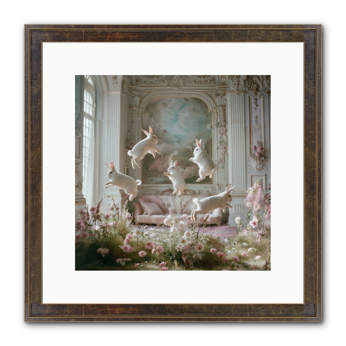 Petal Pirouette Framed Print - Slimwoods Black/Gold 12x12