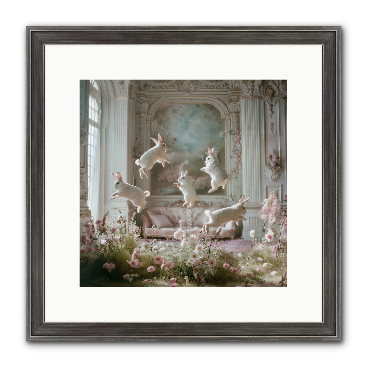 Petal Pirouette Framed Print - Slimwoods Black/Silver 12x12