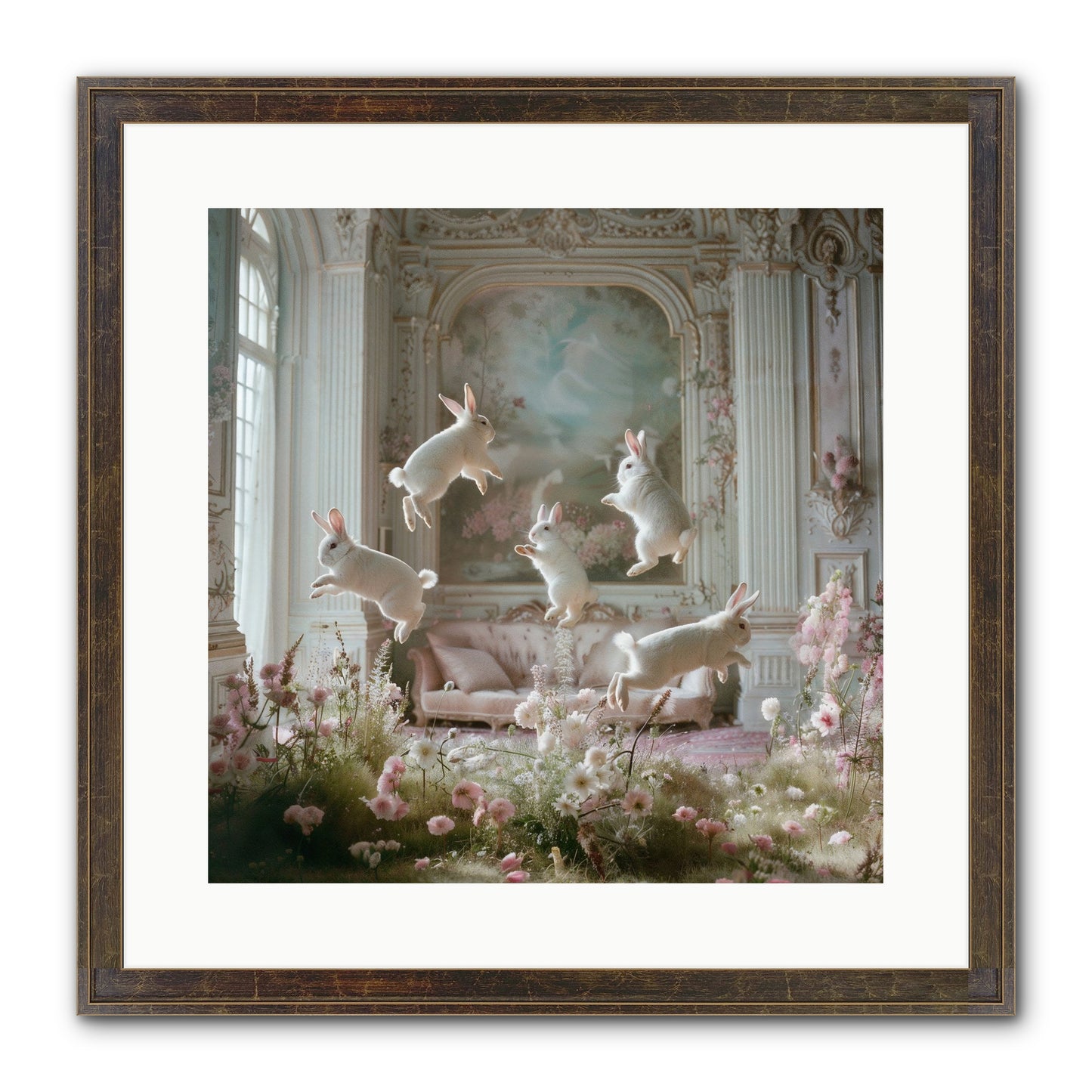 Petal Pirouette Framed Print - Slimwoods Black/Gold 16x16
