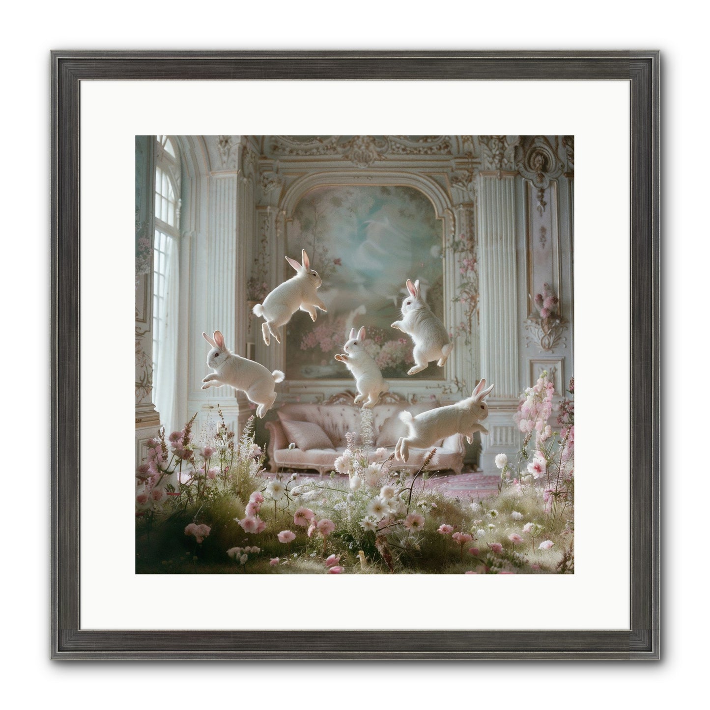 Petal Pirouette Framed Print - Slimwoods Black/Silver 16x16