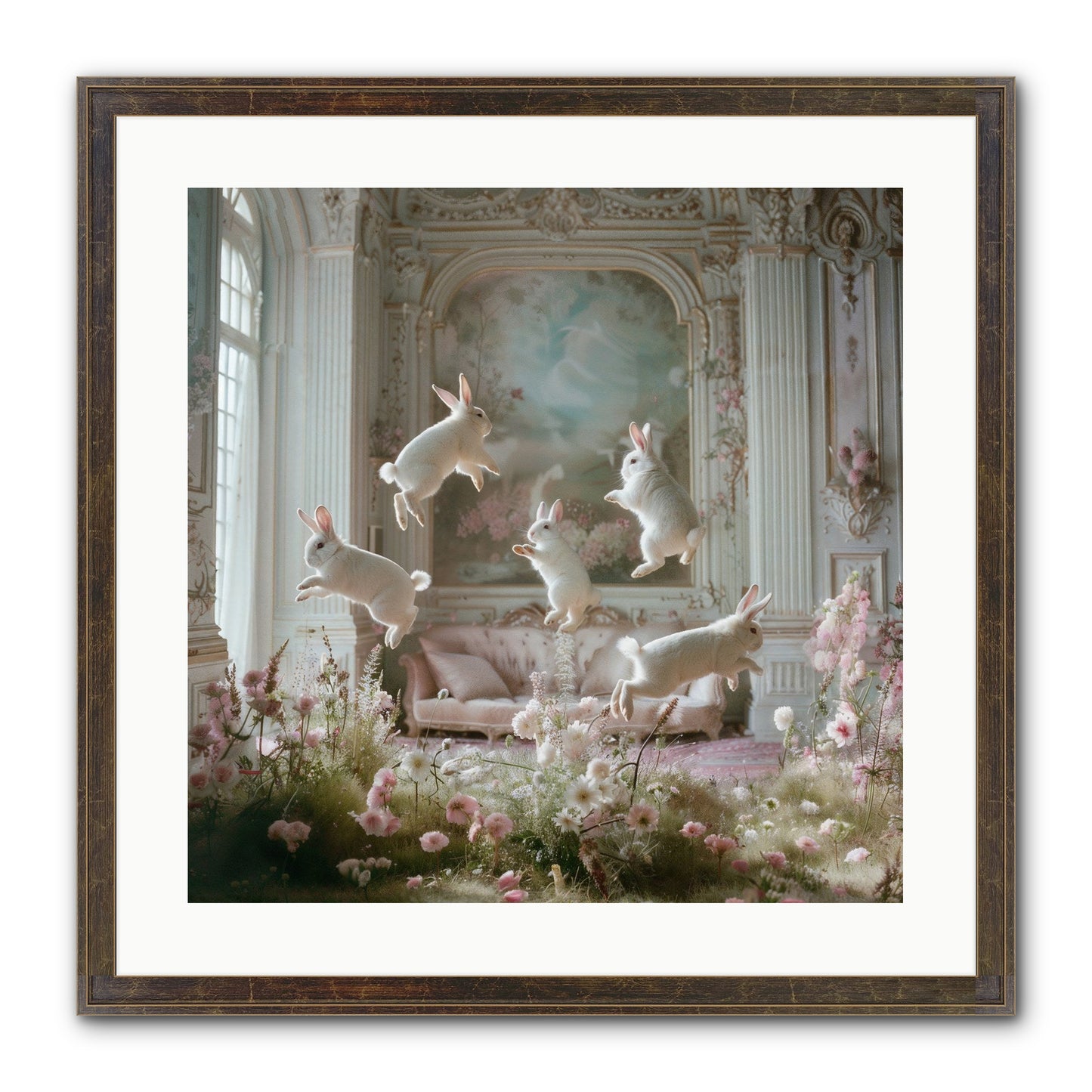 Petal Pirouette Framed Print - Slimwoods Black/Gold 20x20
