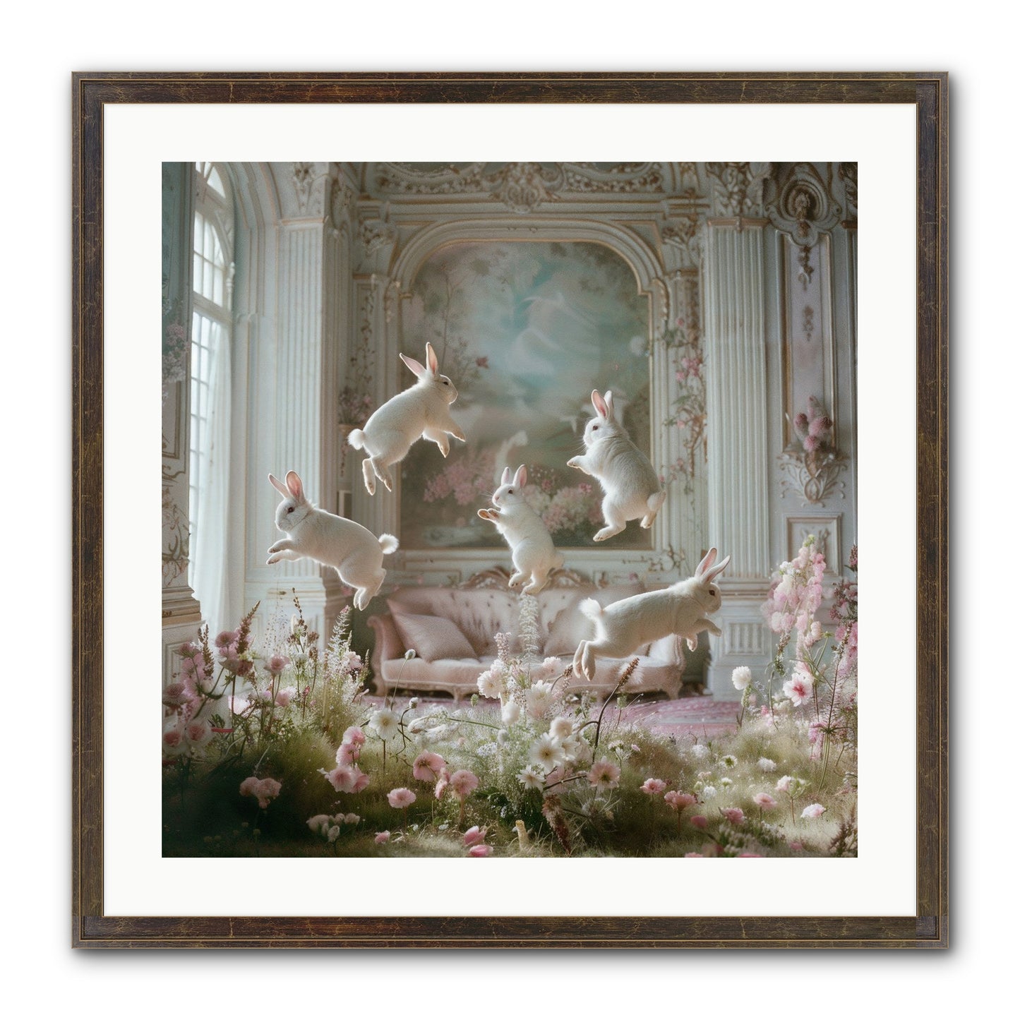 Petal Pirouette Framed Print - Slimwoods Black/Gold 24x24