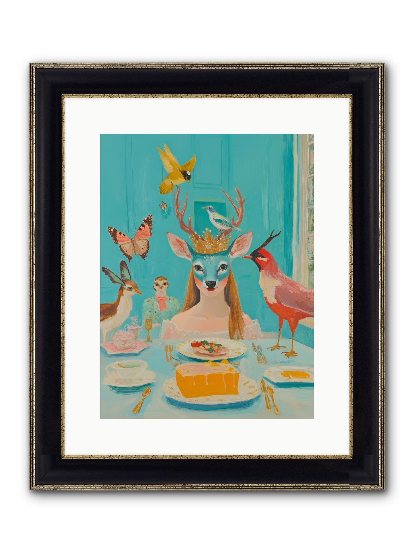Petal Watch Magic Framed Print - Black & Gold 12x16