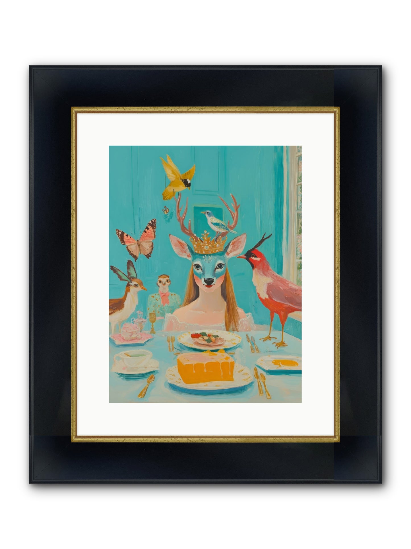 Petal Watch Magic Framed Print - Wide Black w/Gold 12x16