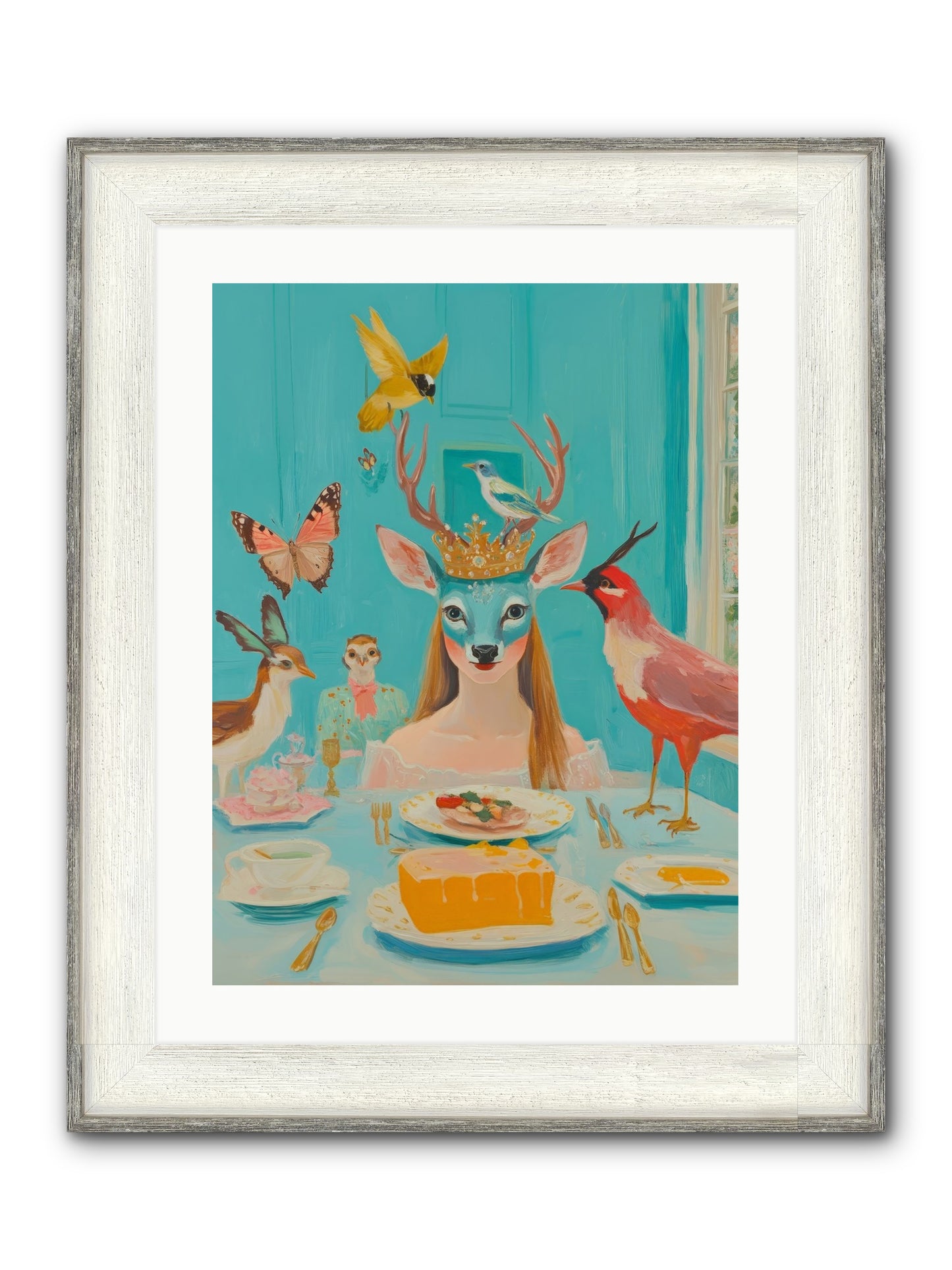 Petal Watch Magic Framed Print - Driftwood White 18x24
