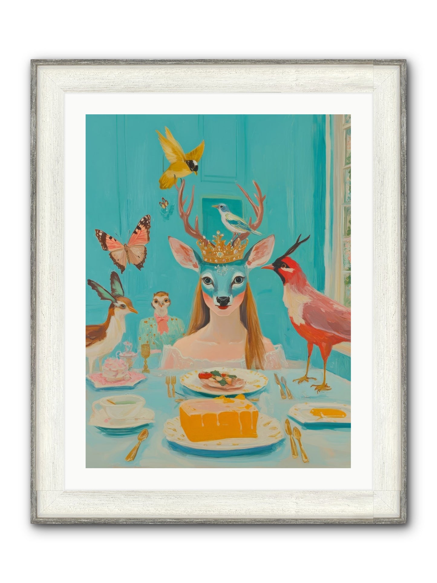 Petal Watch Magic Framed Print - Driftwood White 24x32