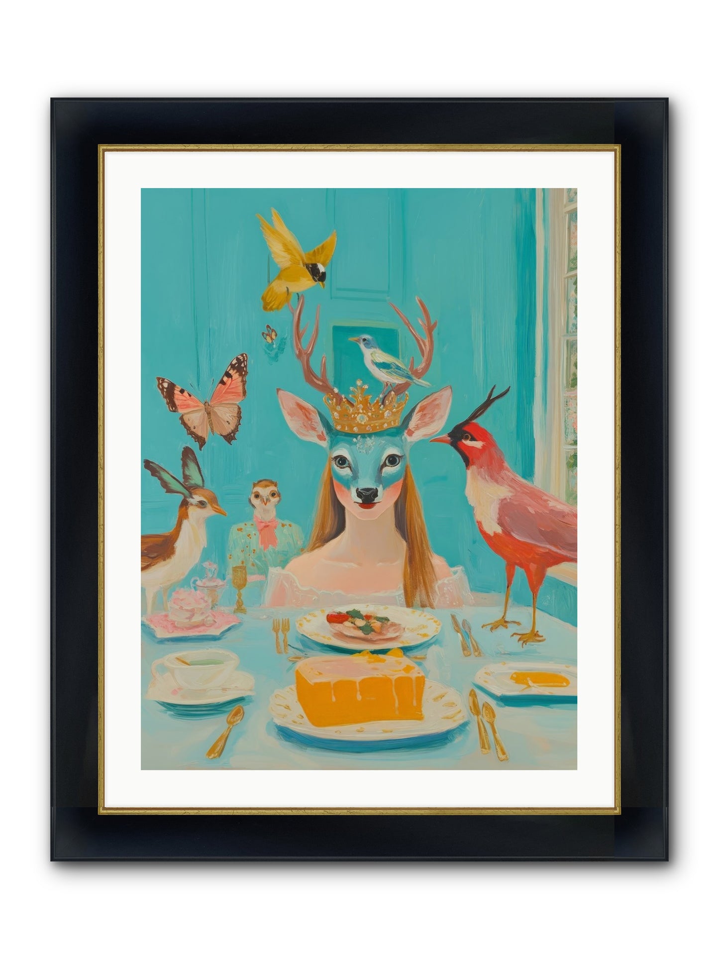 Petal Watch Magic Framed Print - Wide Black w/Gold 24x32