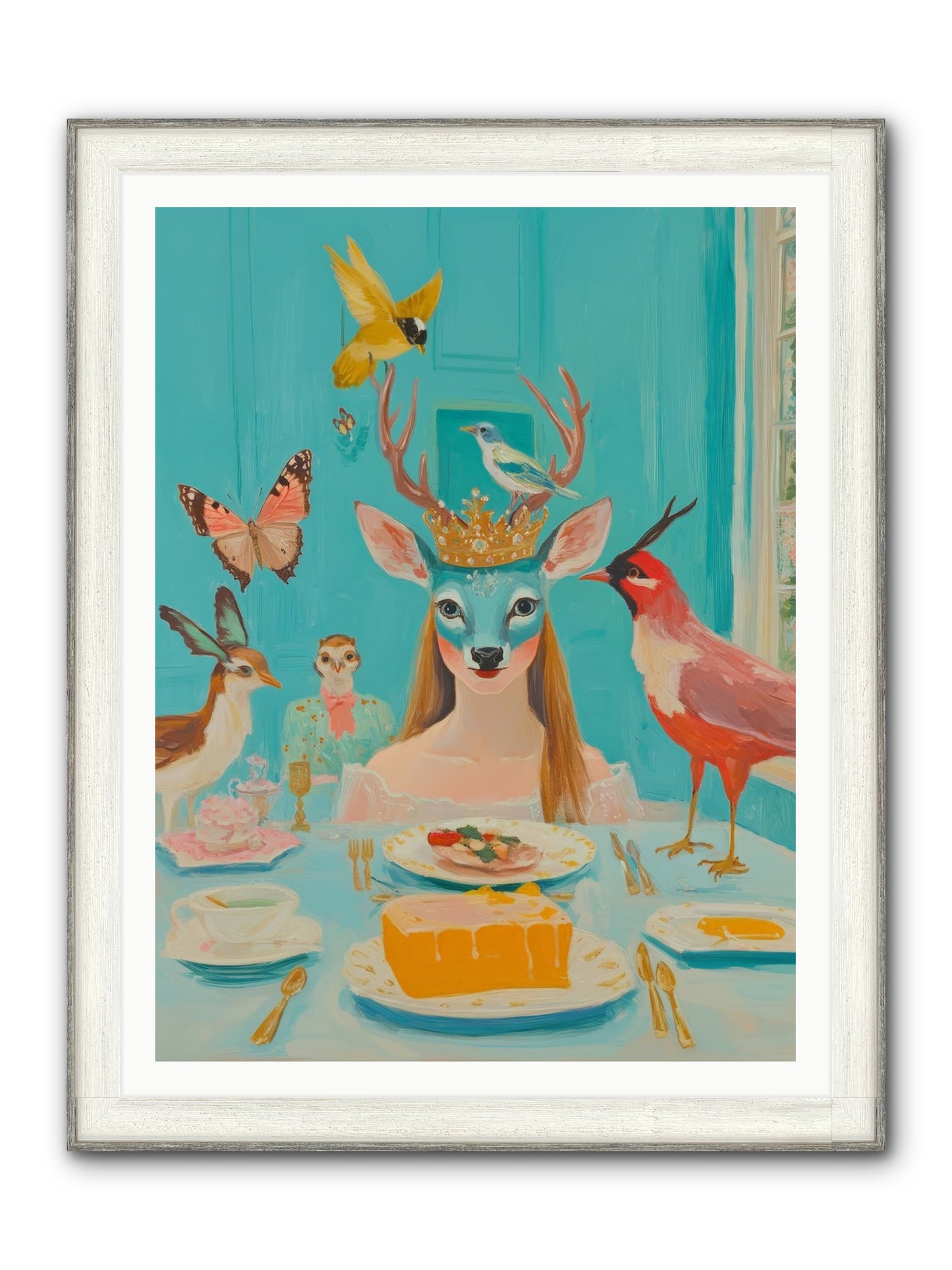 Petal Watch Magic Framed Print - Driftwood White 36x48