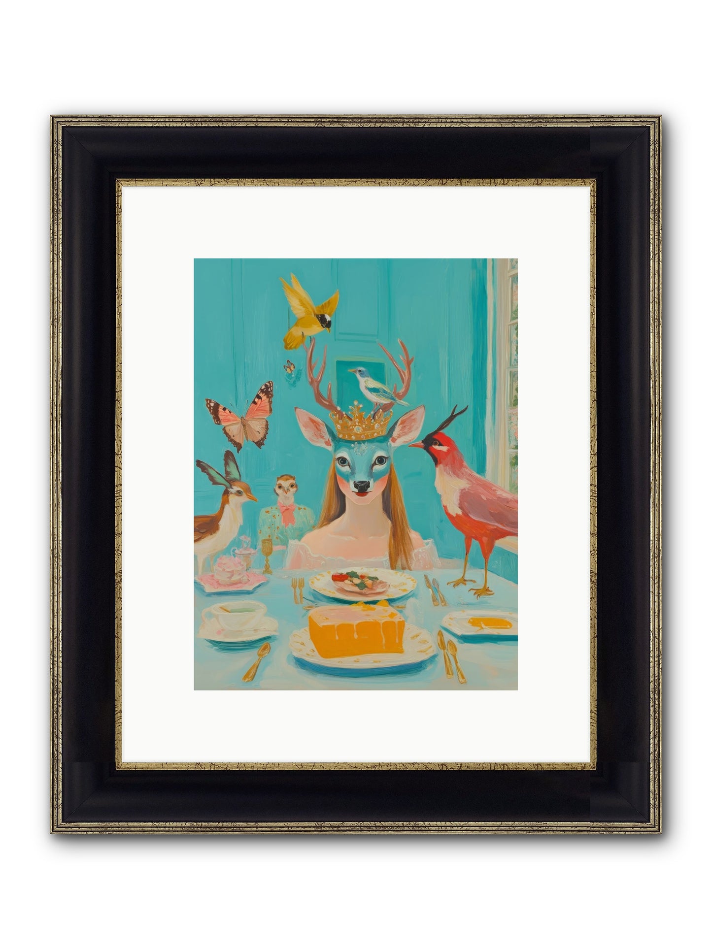 Petal Watch Magic Framed Print - Black & Gold 9x12