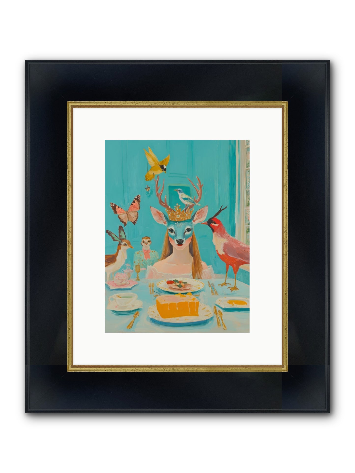 Petal Watch Magic Framed Print - Wide Black w/Gold 9x12