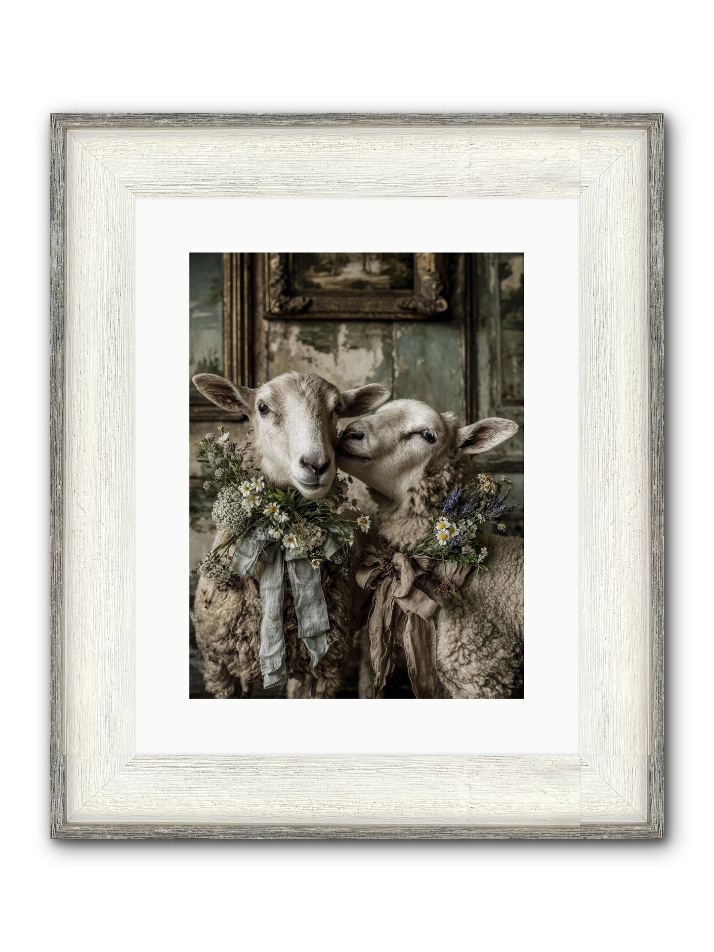 Petaled Framed Print - Driftwood White 12x16