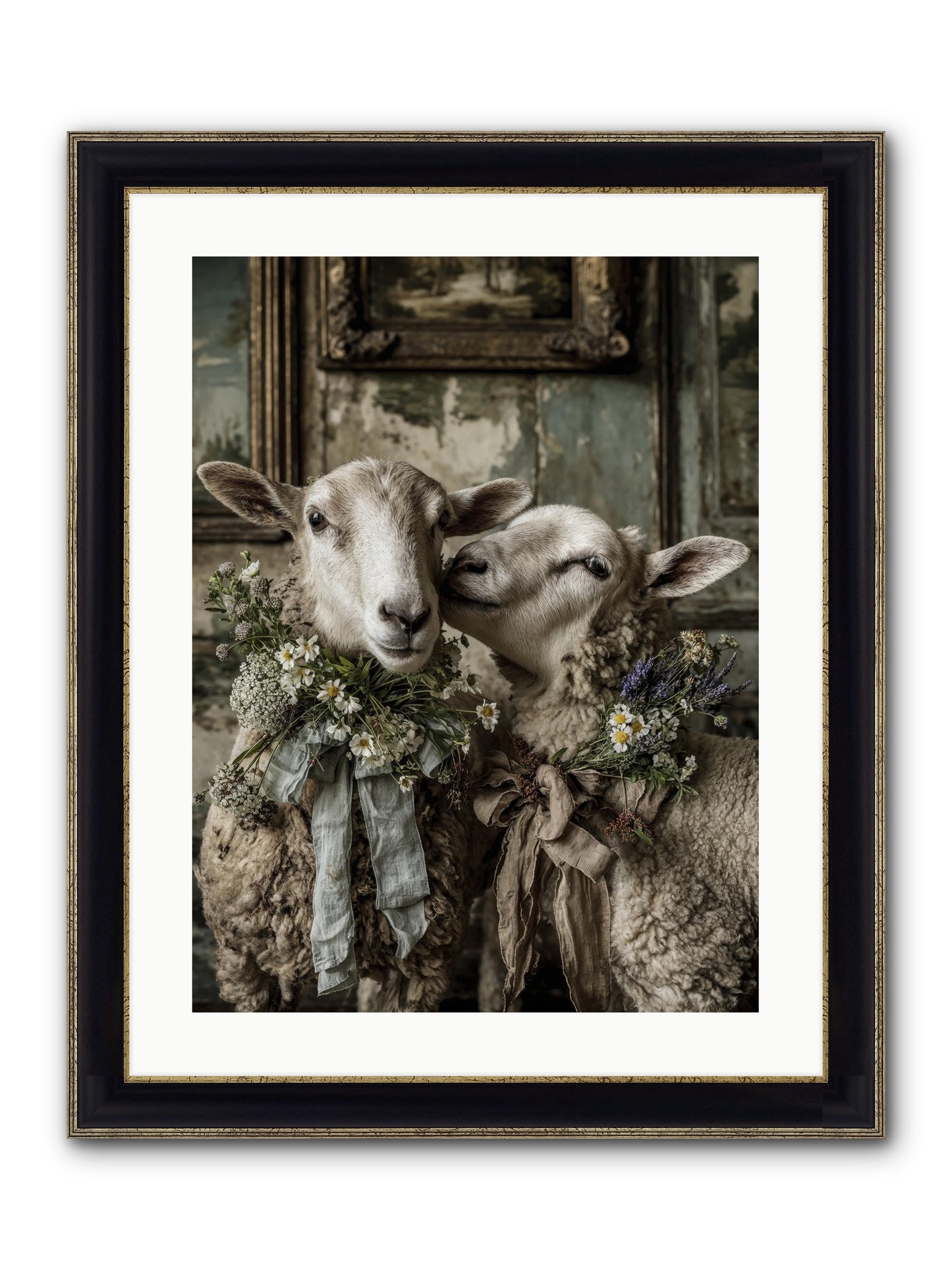 Petaled Framed Print - Black & Gold 18x24