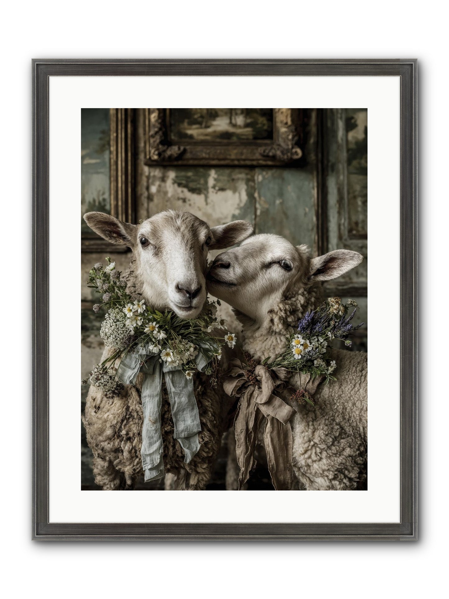 Petaled Framed Print - Slimwoods Black/Silver 18x24