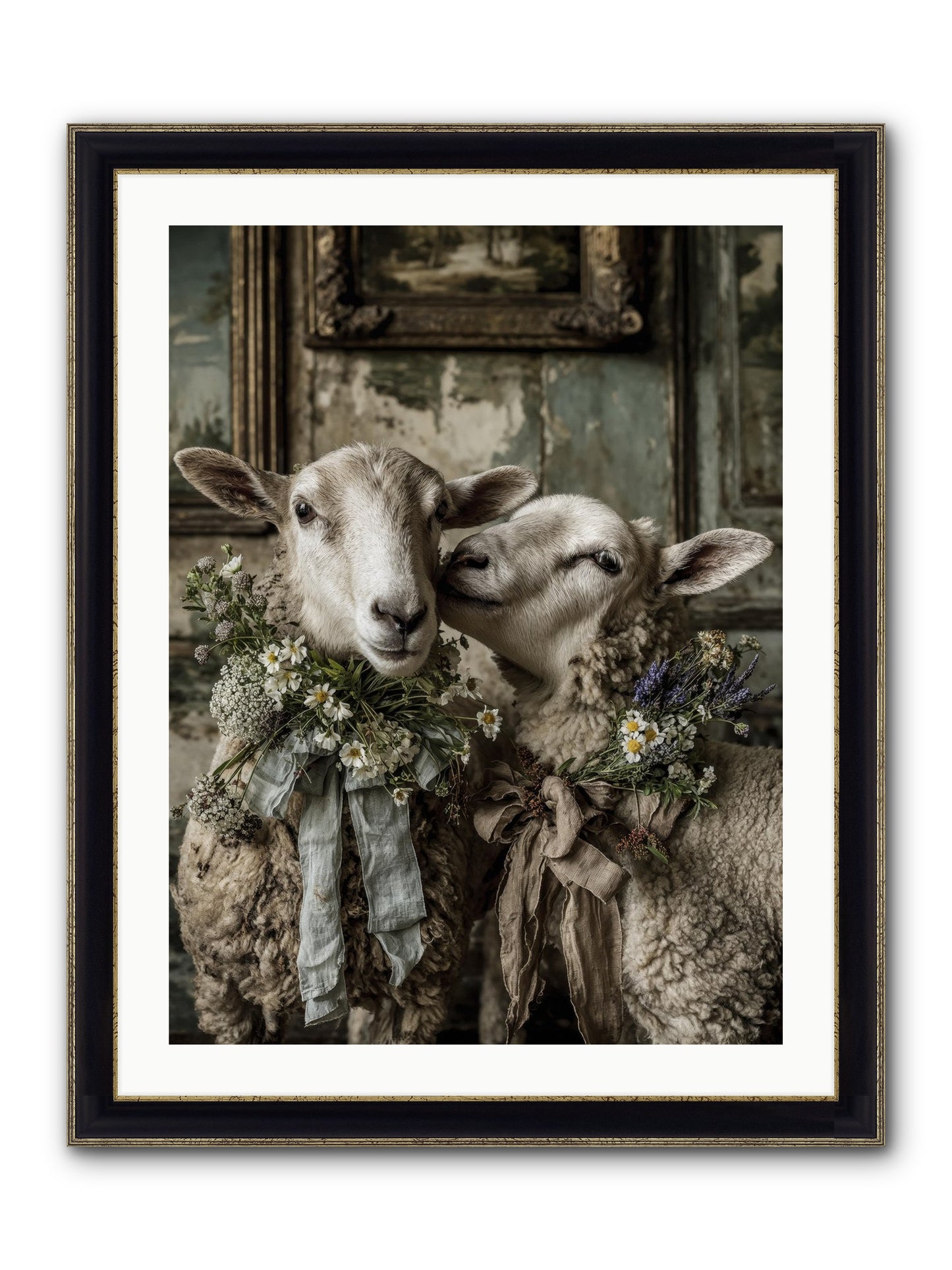 Petaled Framed Print - Black & Gold 24x32