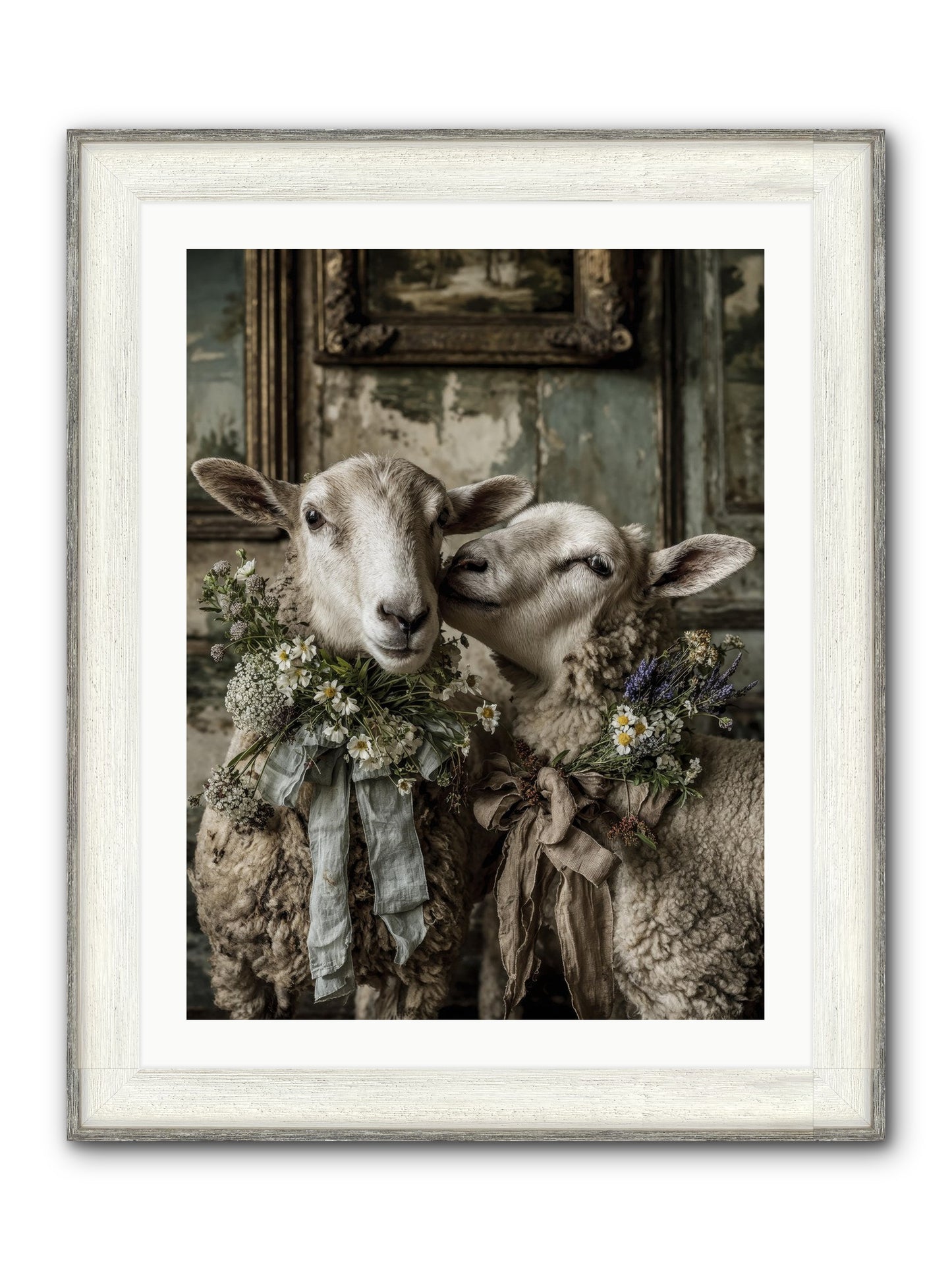 Petaled Framed Print - Driftwood White 24x32