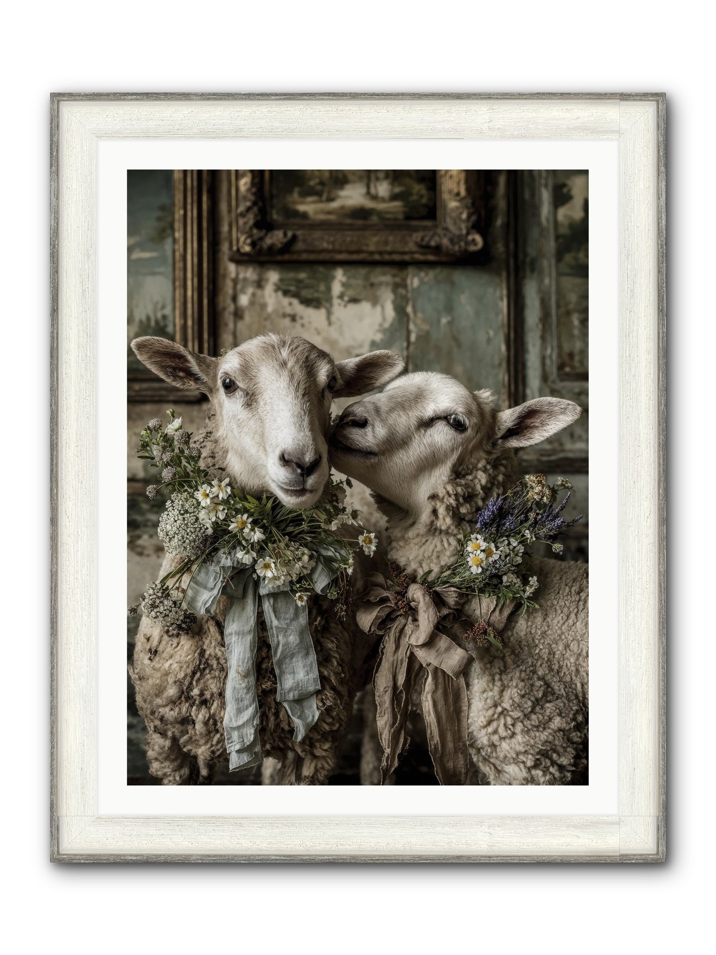 Petaled Framed Print - Driftwood White 30x40