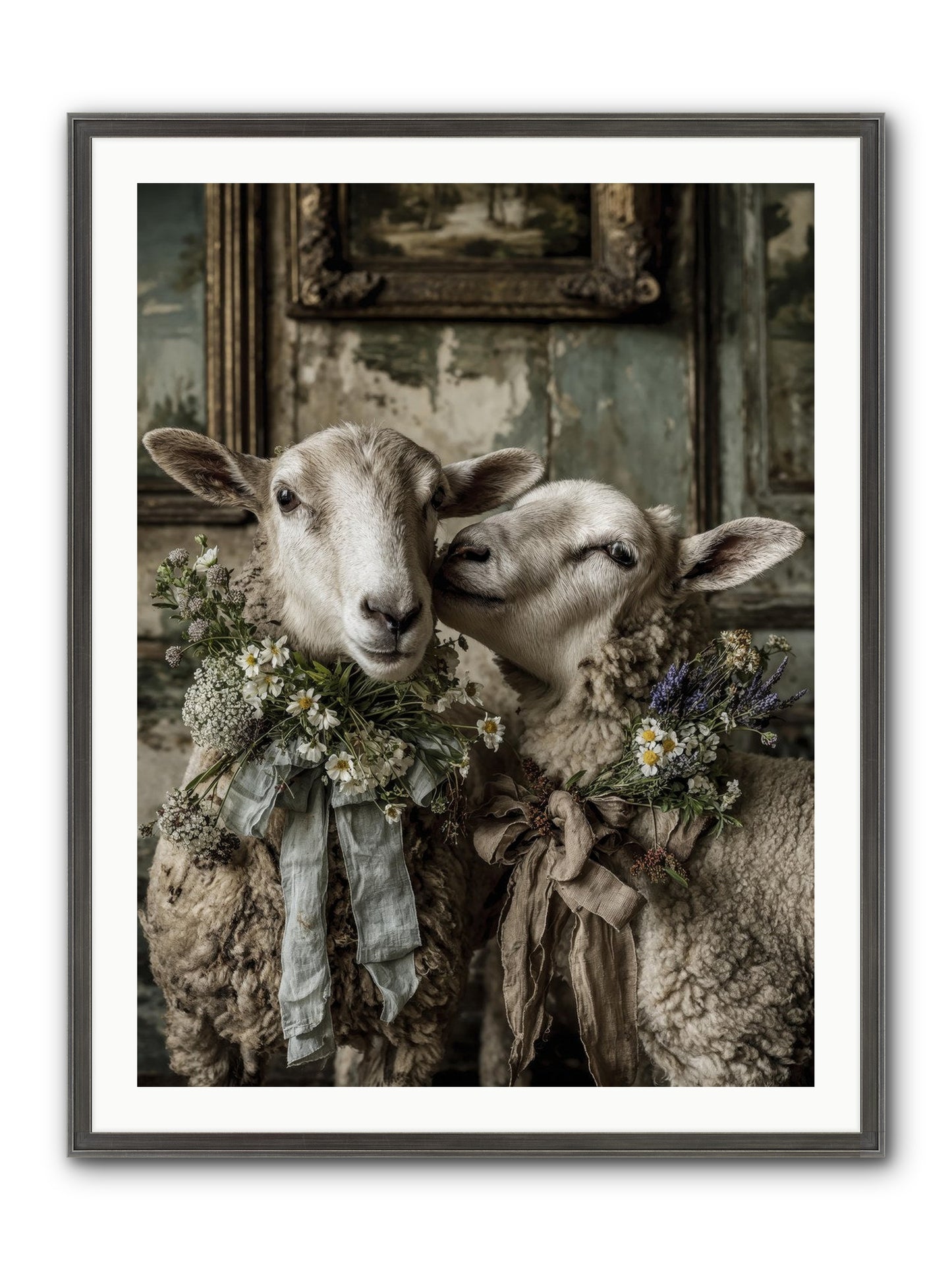 Petaled Framed Print - Slimwoods Black/Silver 30x40