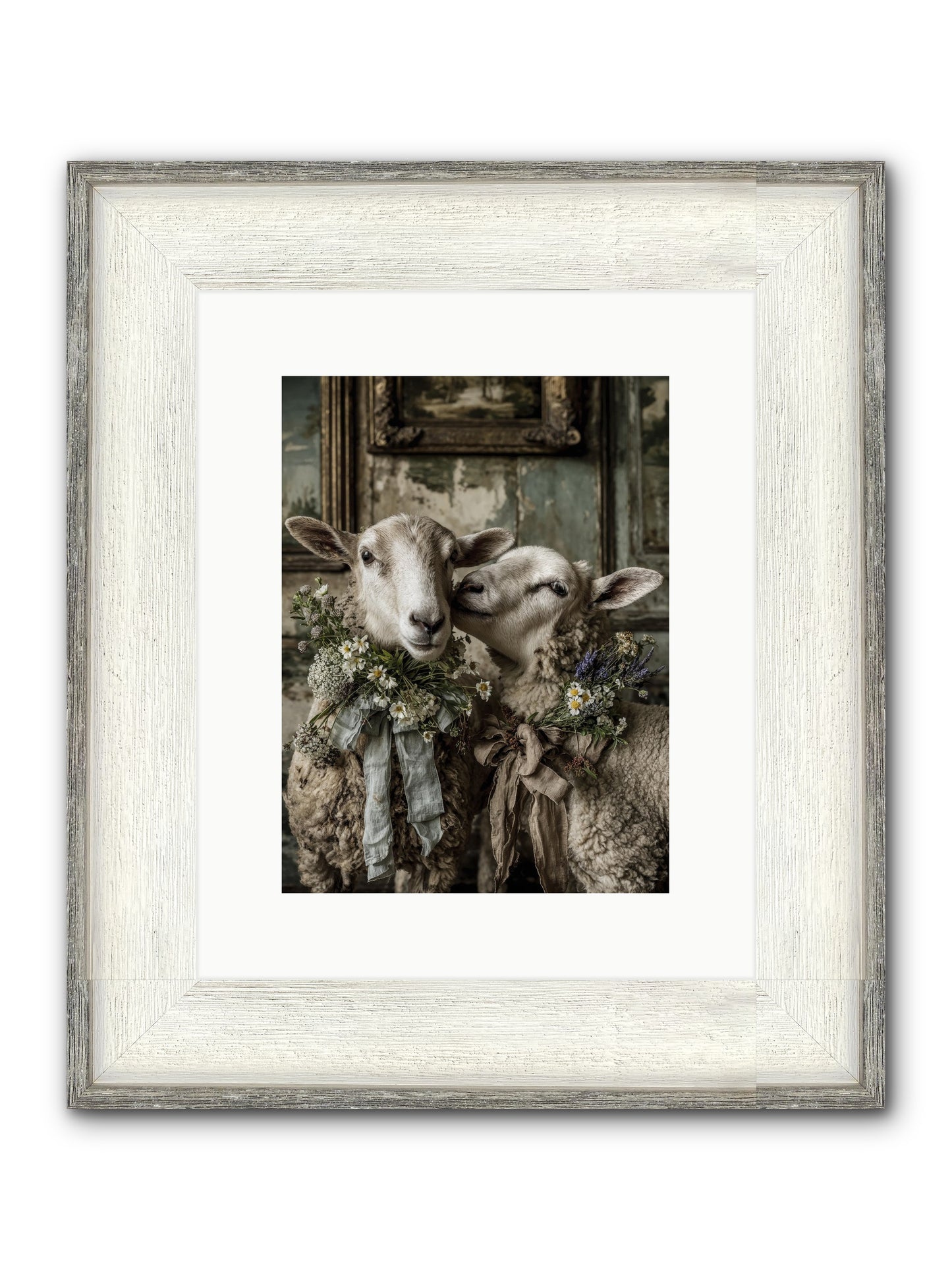 Petaled Framed Print - Driftwood White 9x12