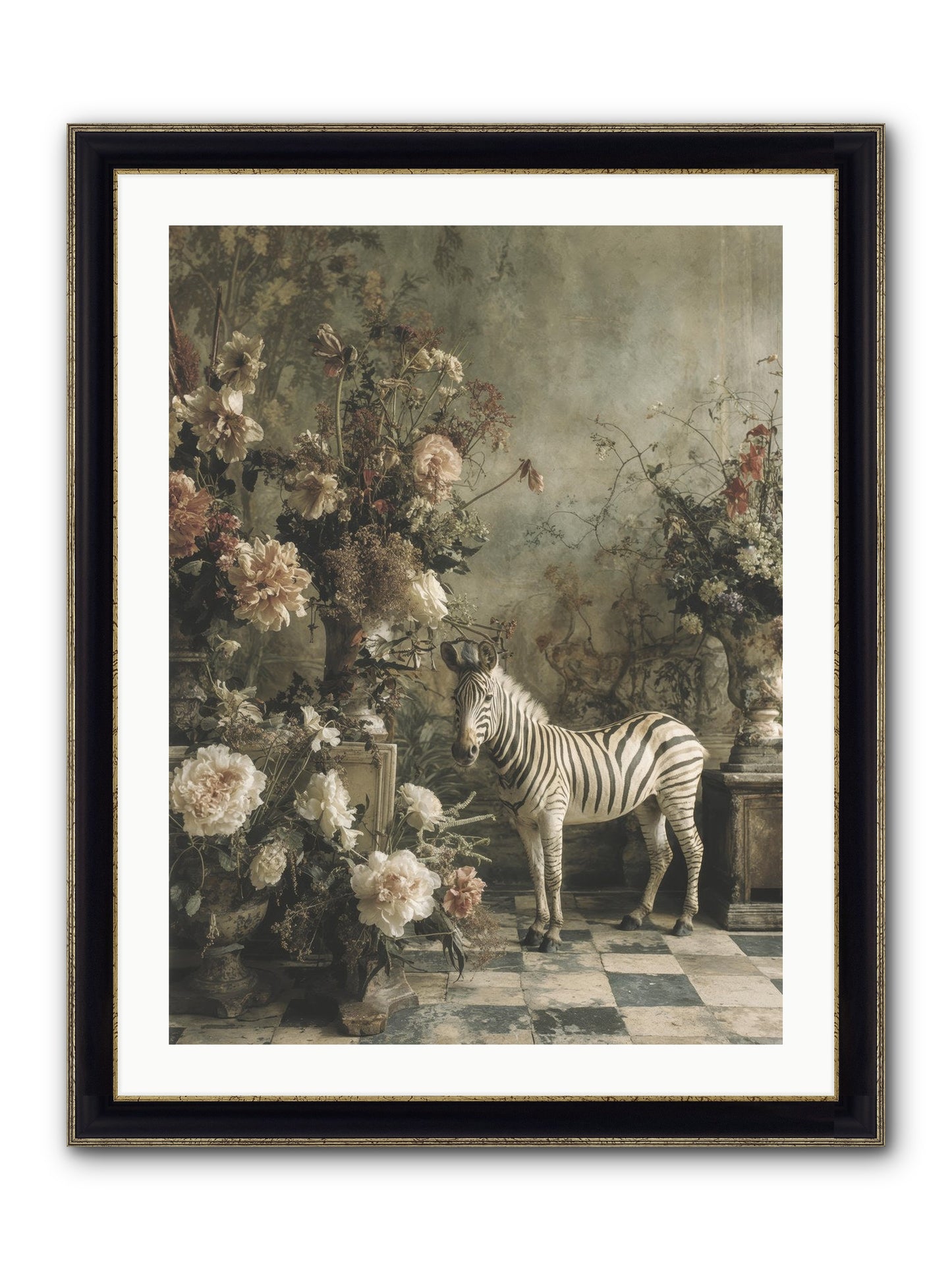Petals And Possibilities Framed Print - Black & Gold 24x32