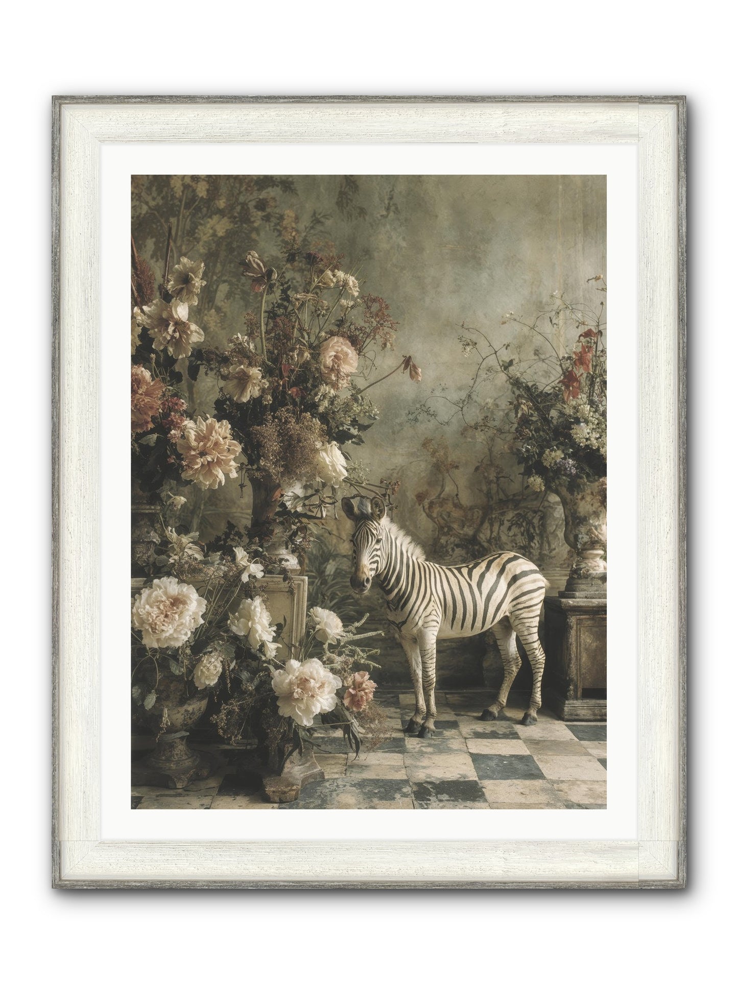 Petals And Possibilities Framed Print - Driftwood White 30x40
