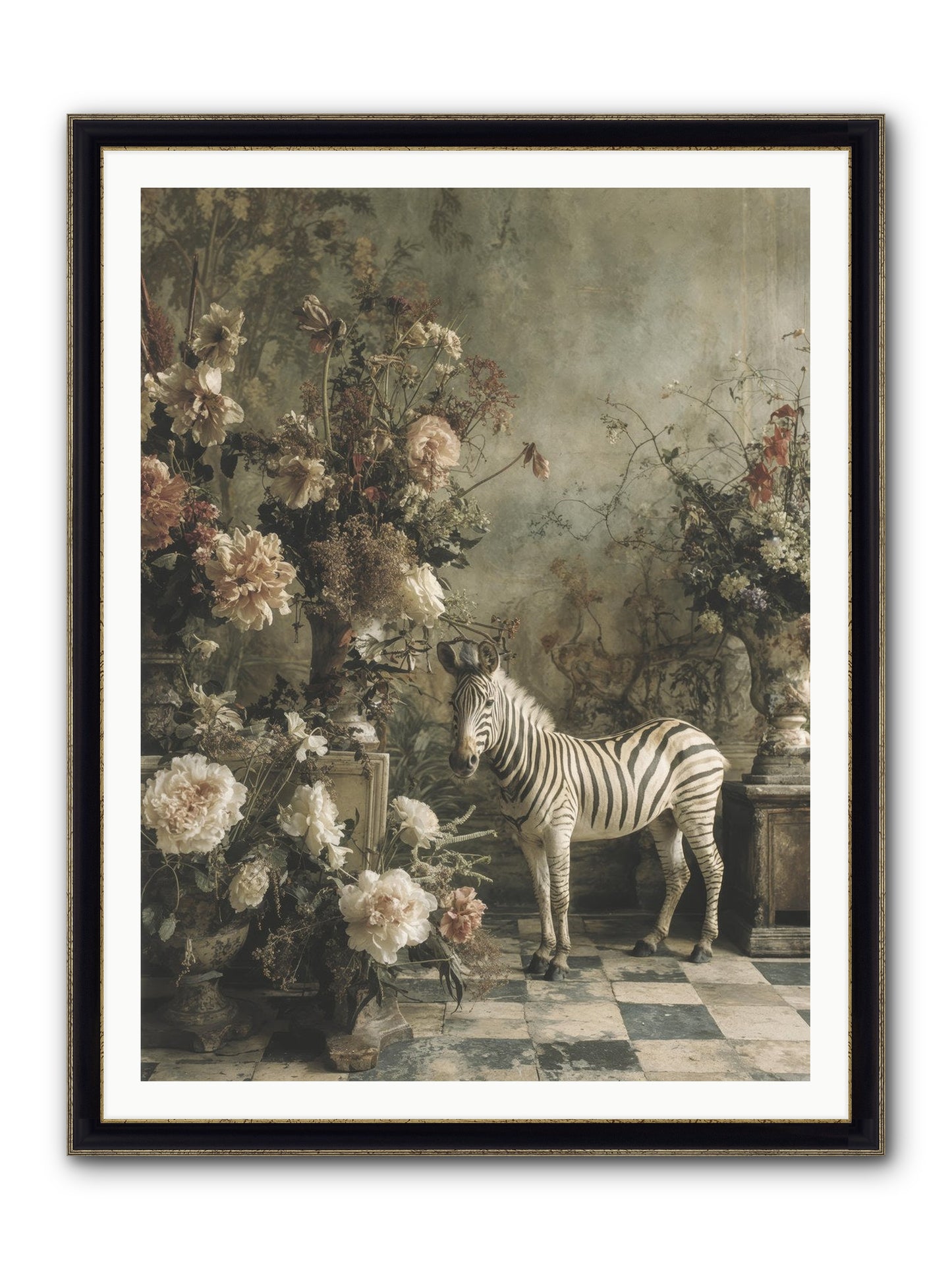 Petals And Possibilities Framed Print - Black & Gold 36x48