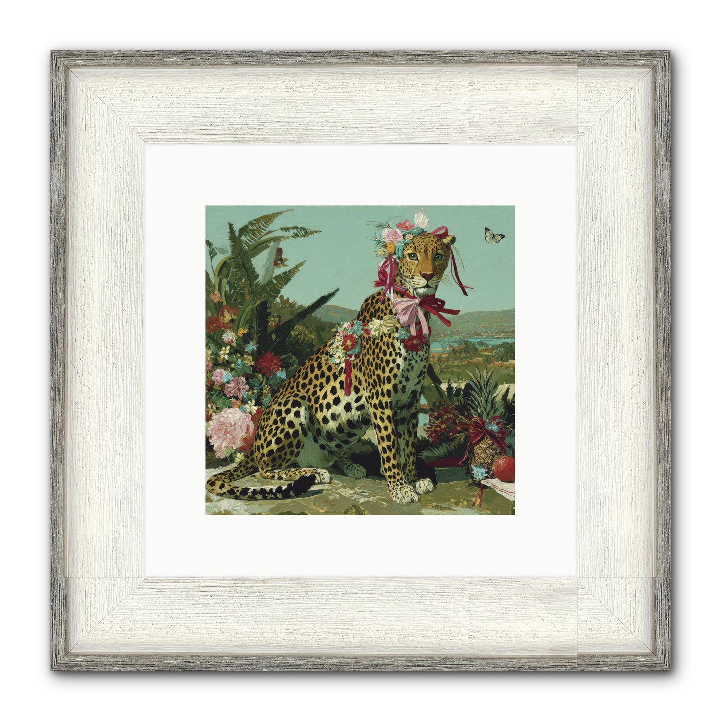 Petals Falling In Silence Framed Print - Driftwood White 10x10