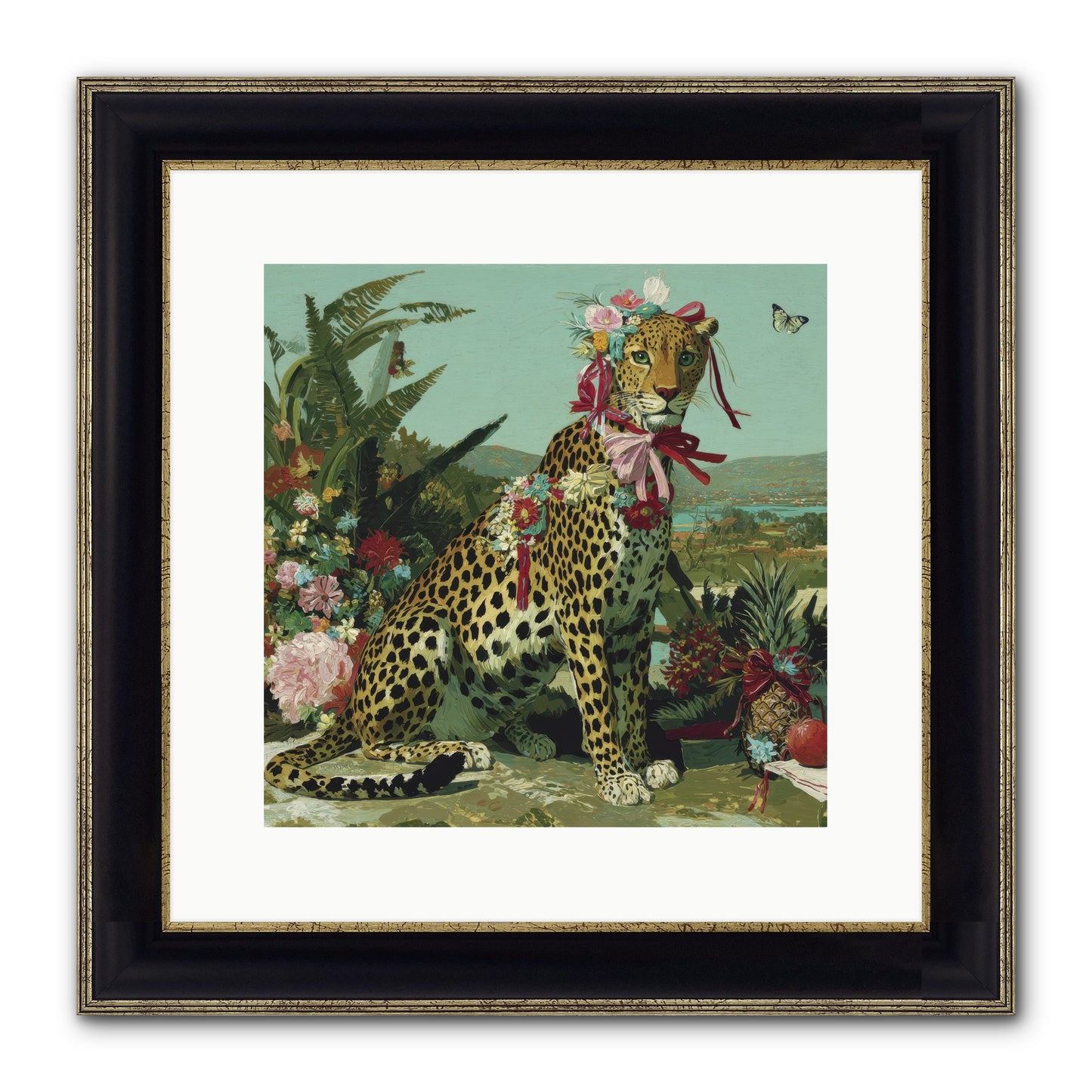 Petals Falling In Silence Framed Print - Black & Gold 12x12