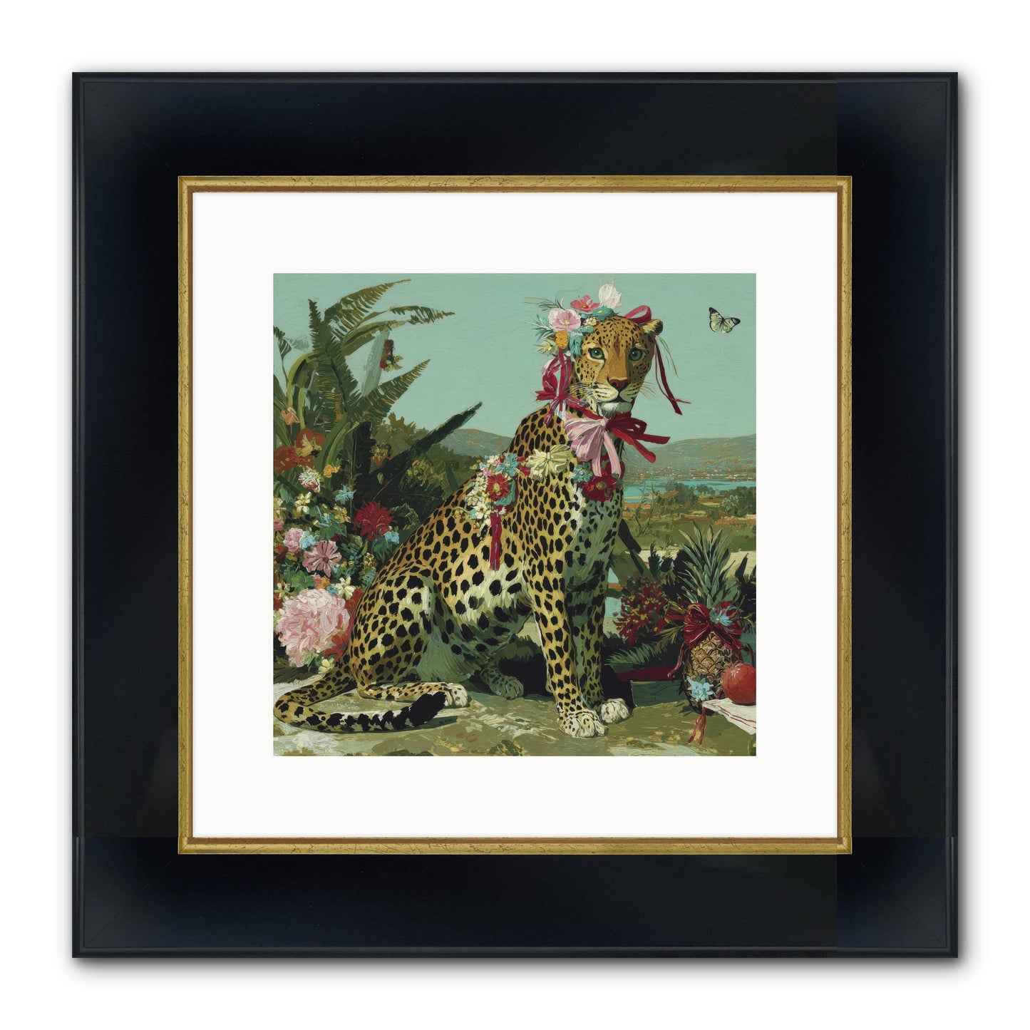 Petals Falling In Silence Framed Print - Wide Black w/Gold 12x12