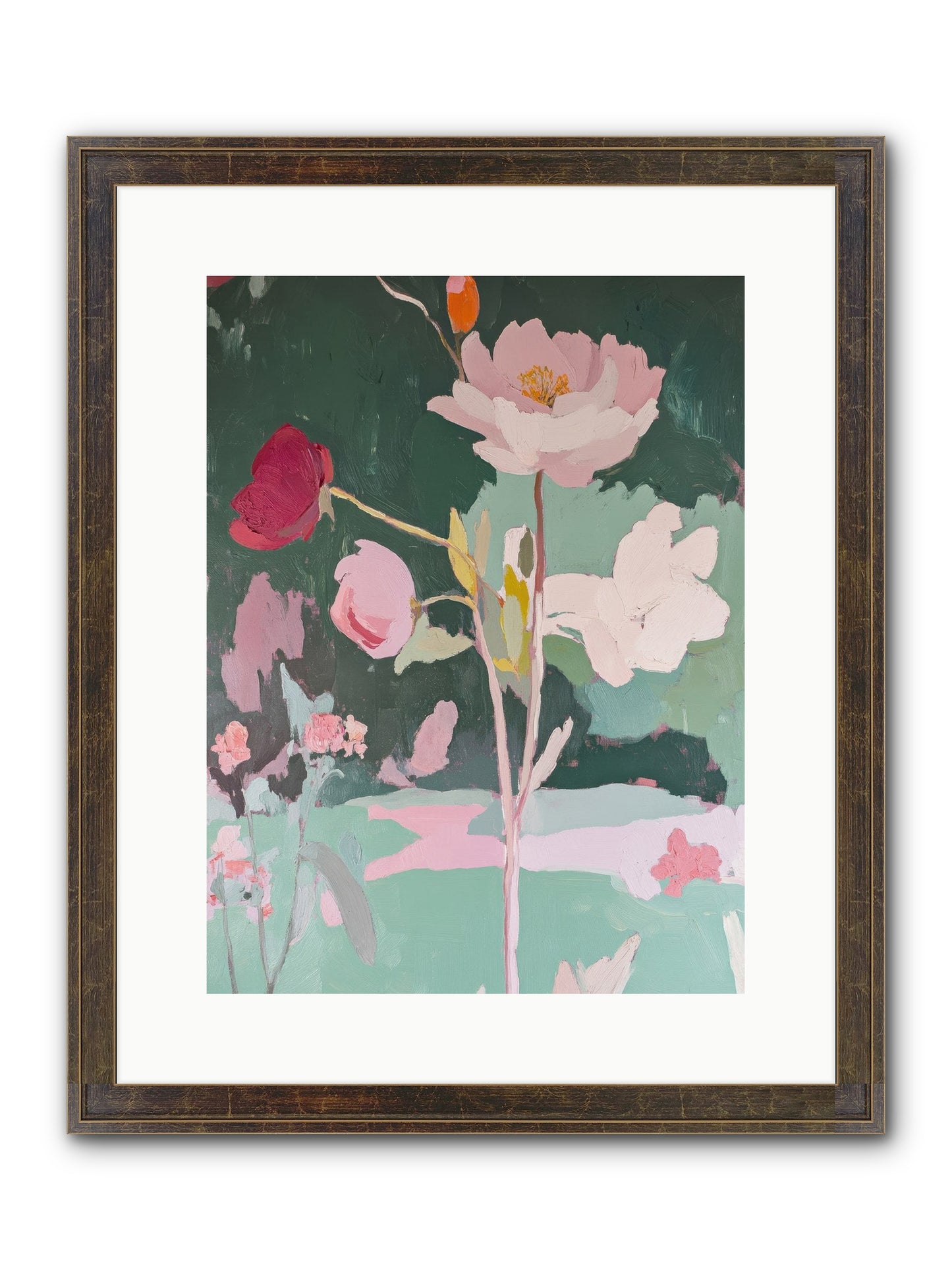 Petals In Pirouette Framed Print - Slimwoods Black/Gold 12x16