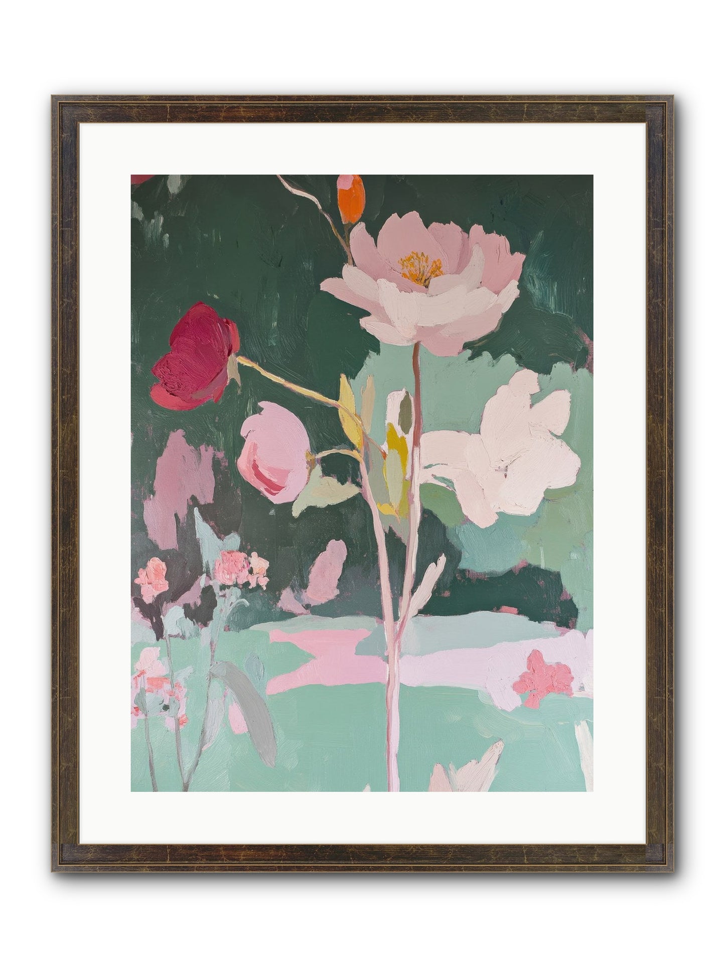 Petals In Pirouette Framed Print - Slimwoods Black/Gold 18x24