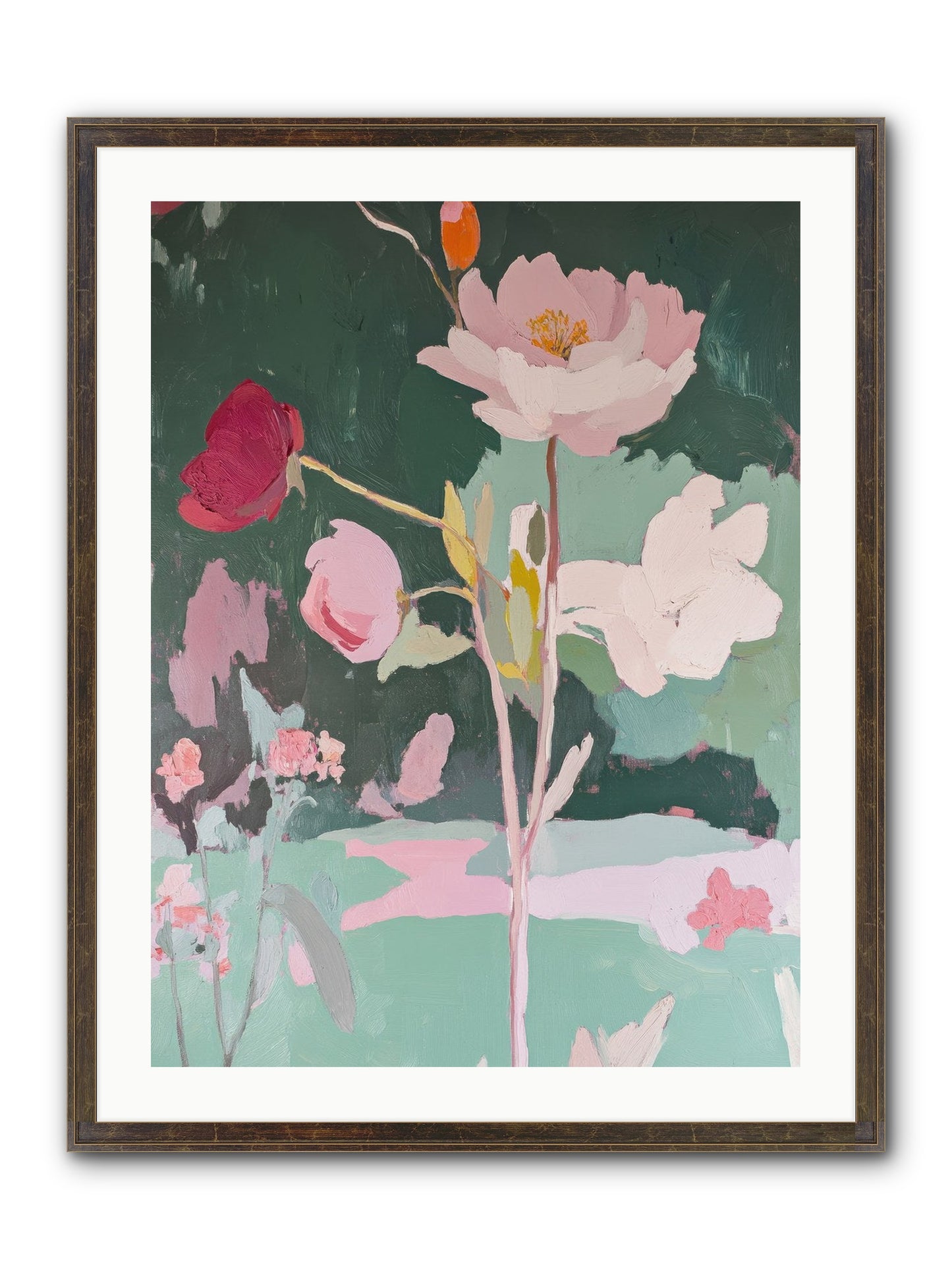 Petals In Pirouette Framed Print - Slimwoods Black/Gold 24x32