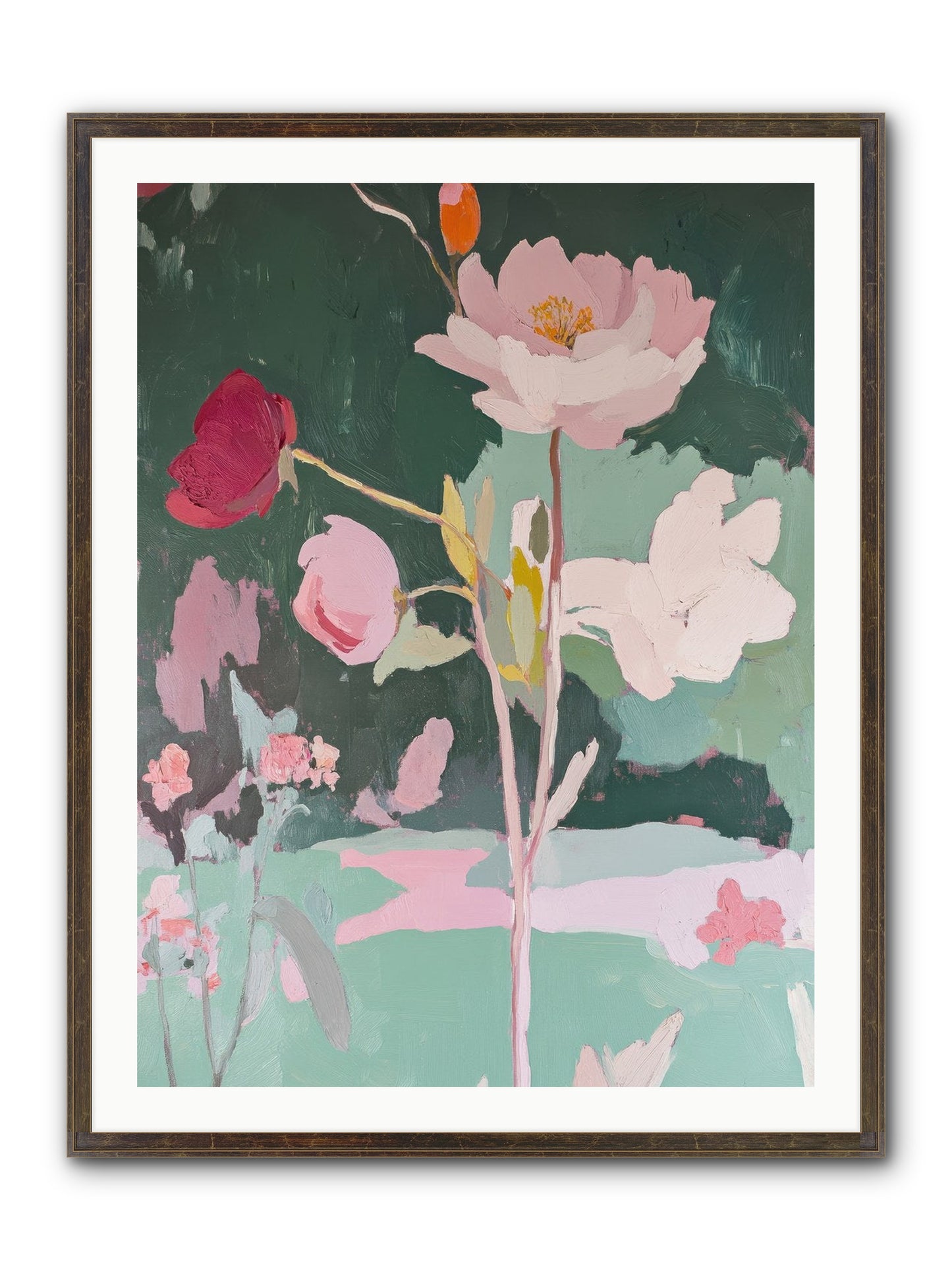 Petals In Pirouette Framed Print - Slimwoods Black/Gold 30x40