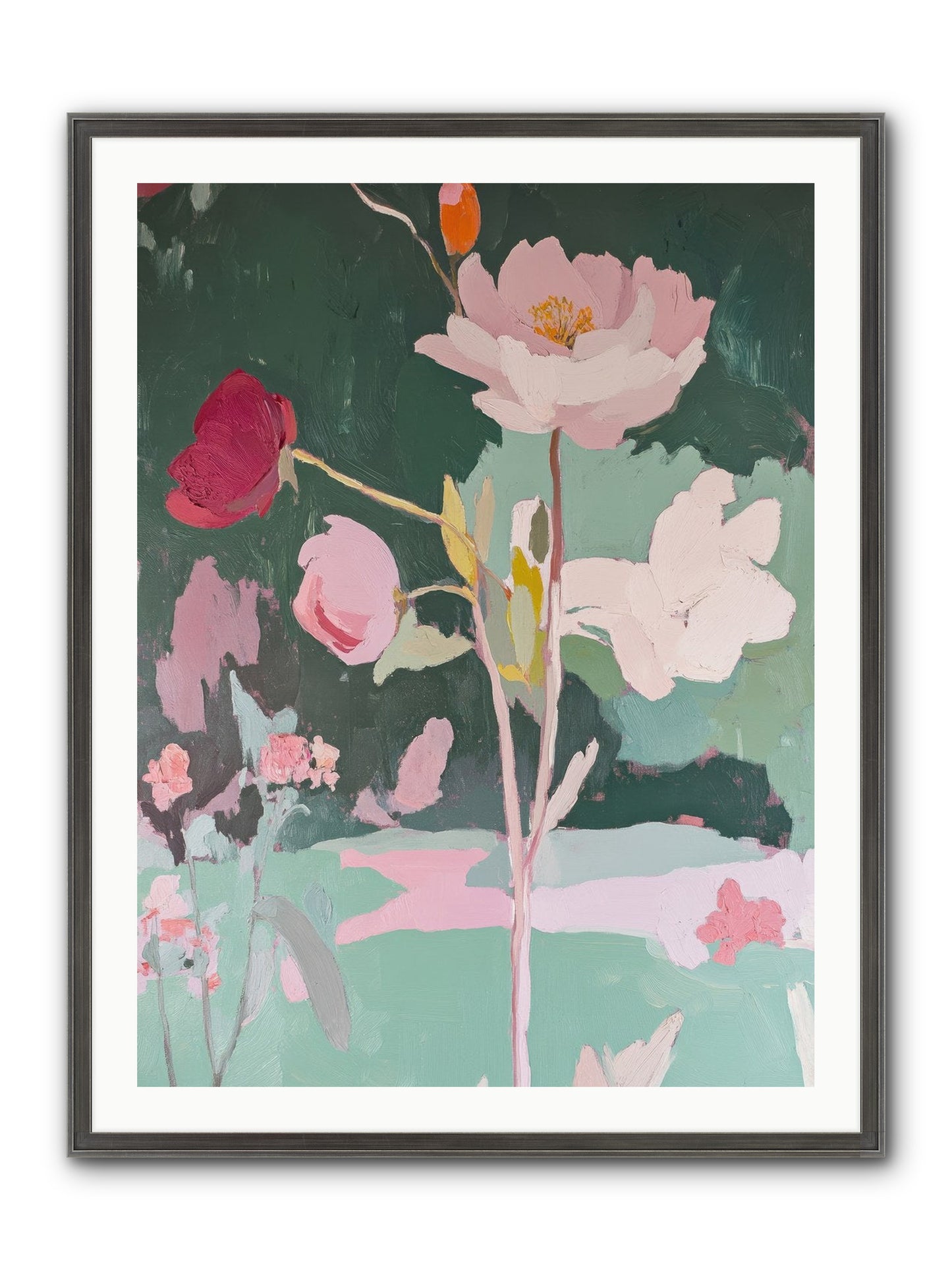 Petals In Pirouette Framed Print - Slimwoods Black/Silver 30x40