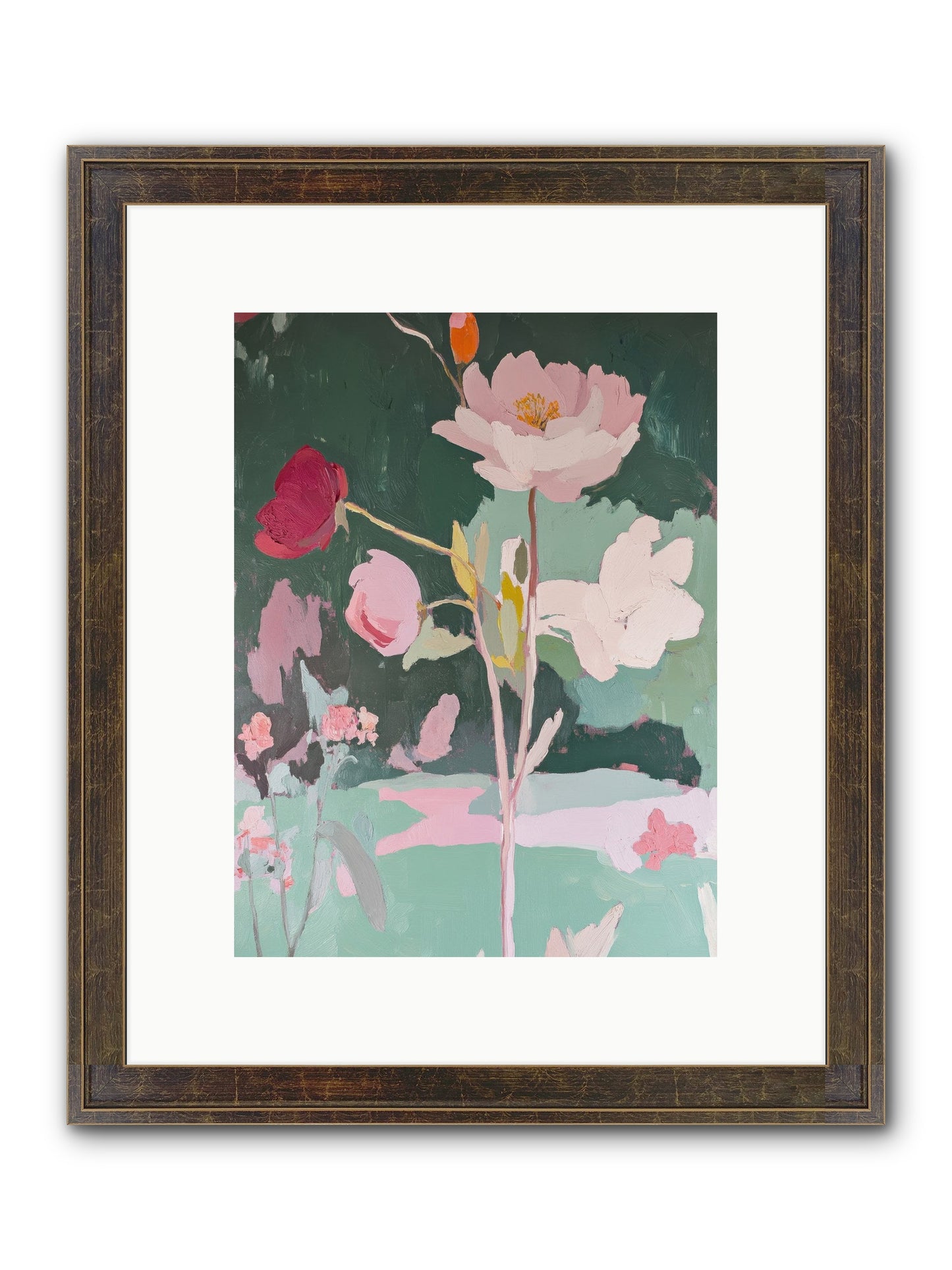 Petals In Pirouette Framed Print - Slimwoods Black/Gold 9x12