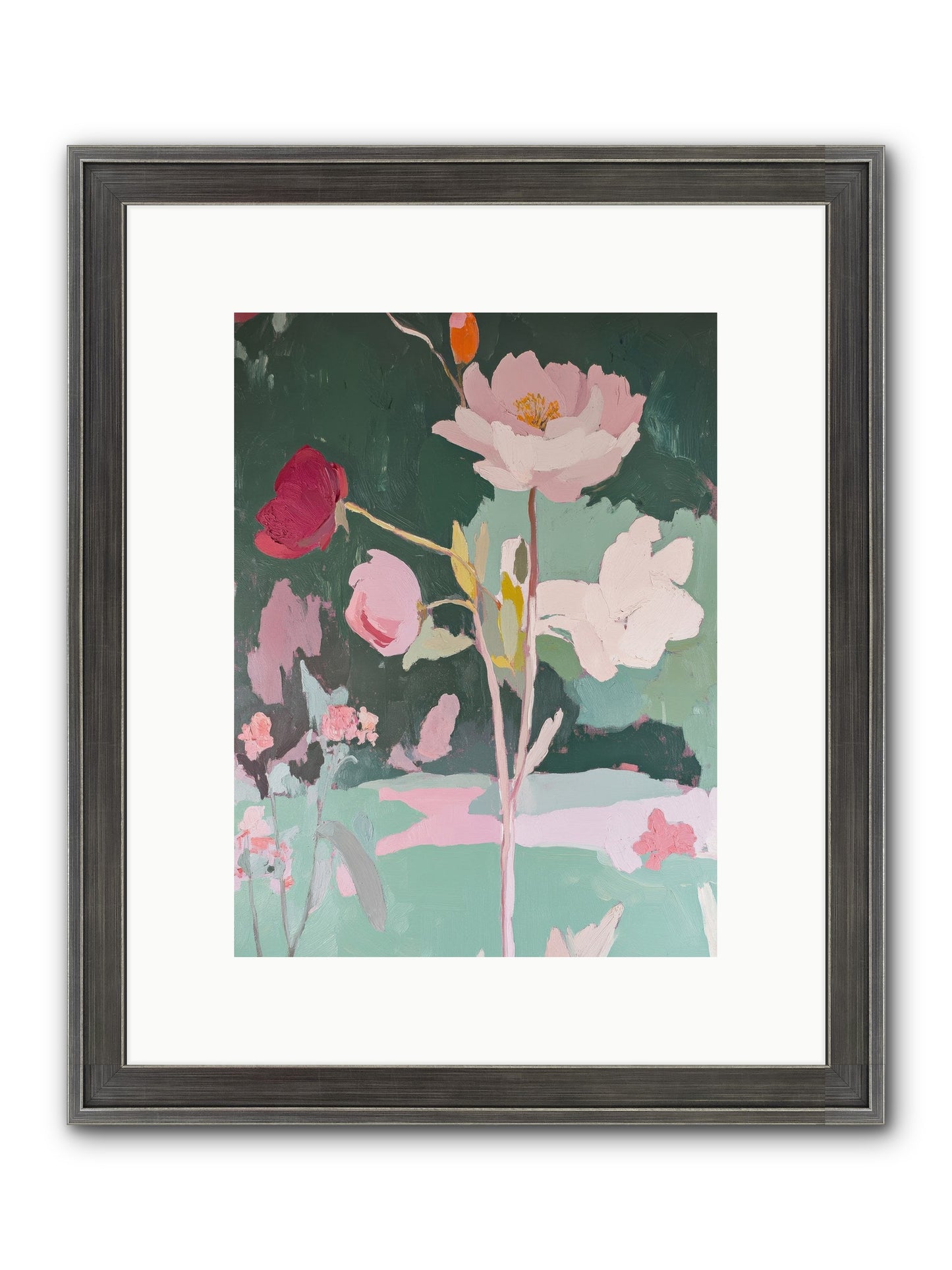 Petals In Pirouette Framed Print - Slimwoods Black/Silver 9x12