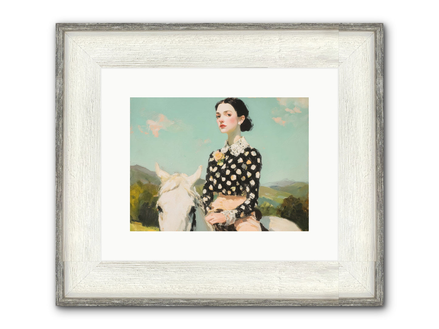 Petals Under Hooves Framed Print - Driftwood White 12x9