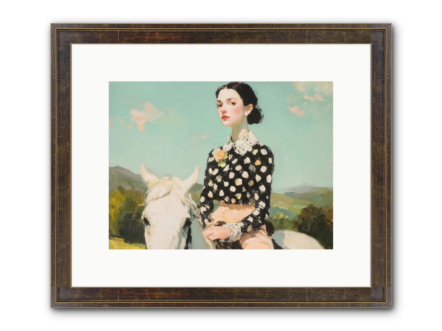 Petals Under Hooves Framed Print - Slimwoods Black/Gold 12x9