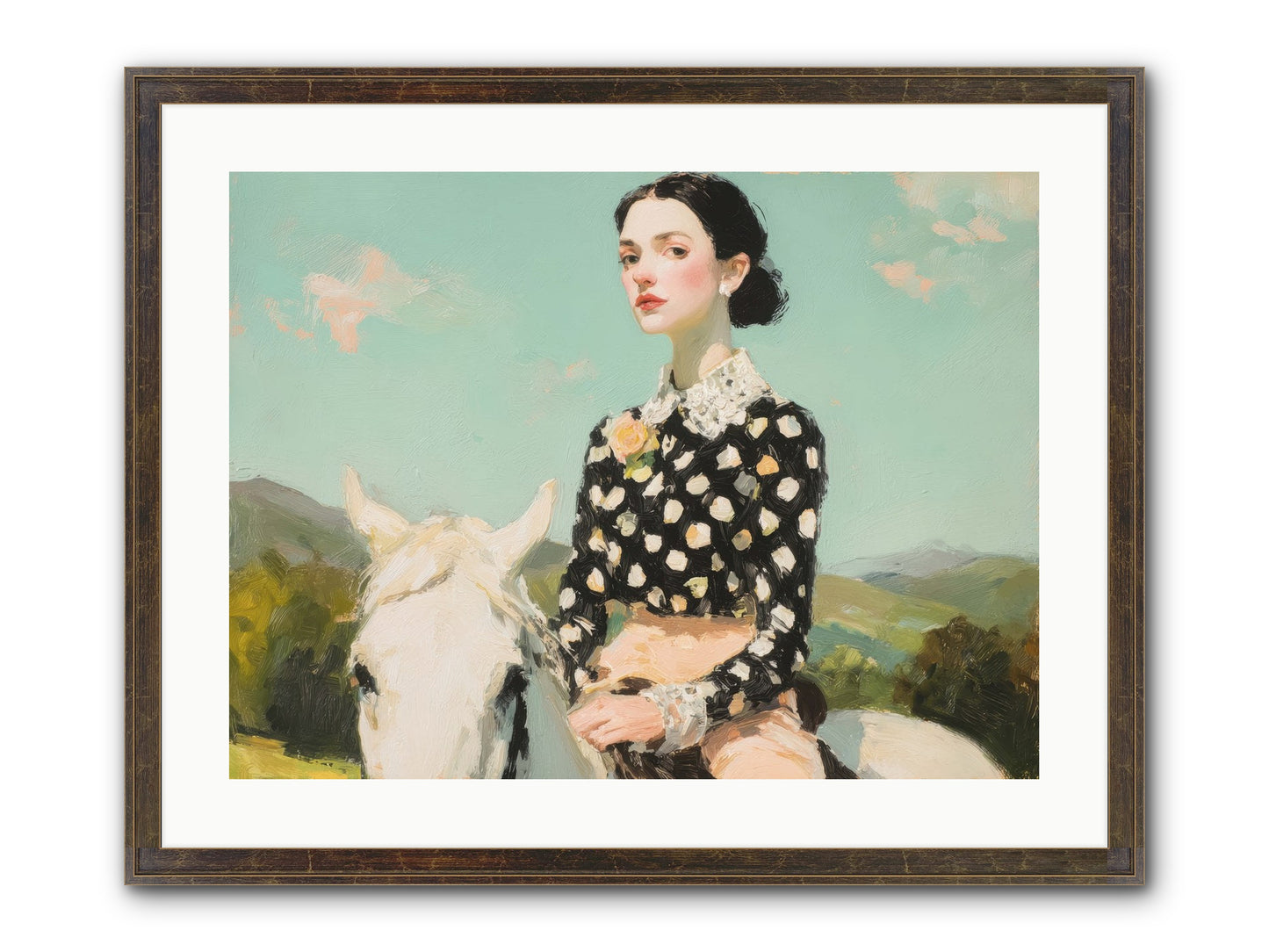 Petals Under Hooves Framed Print - Slimwoods Black/Gold 24x18