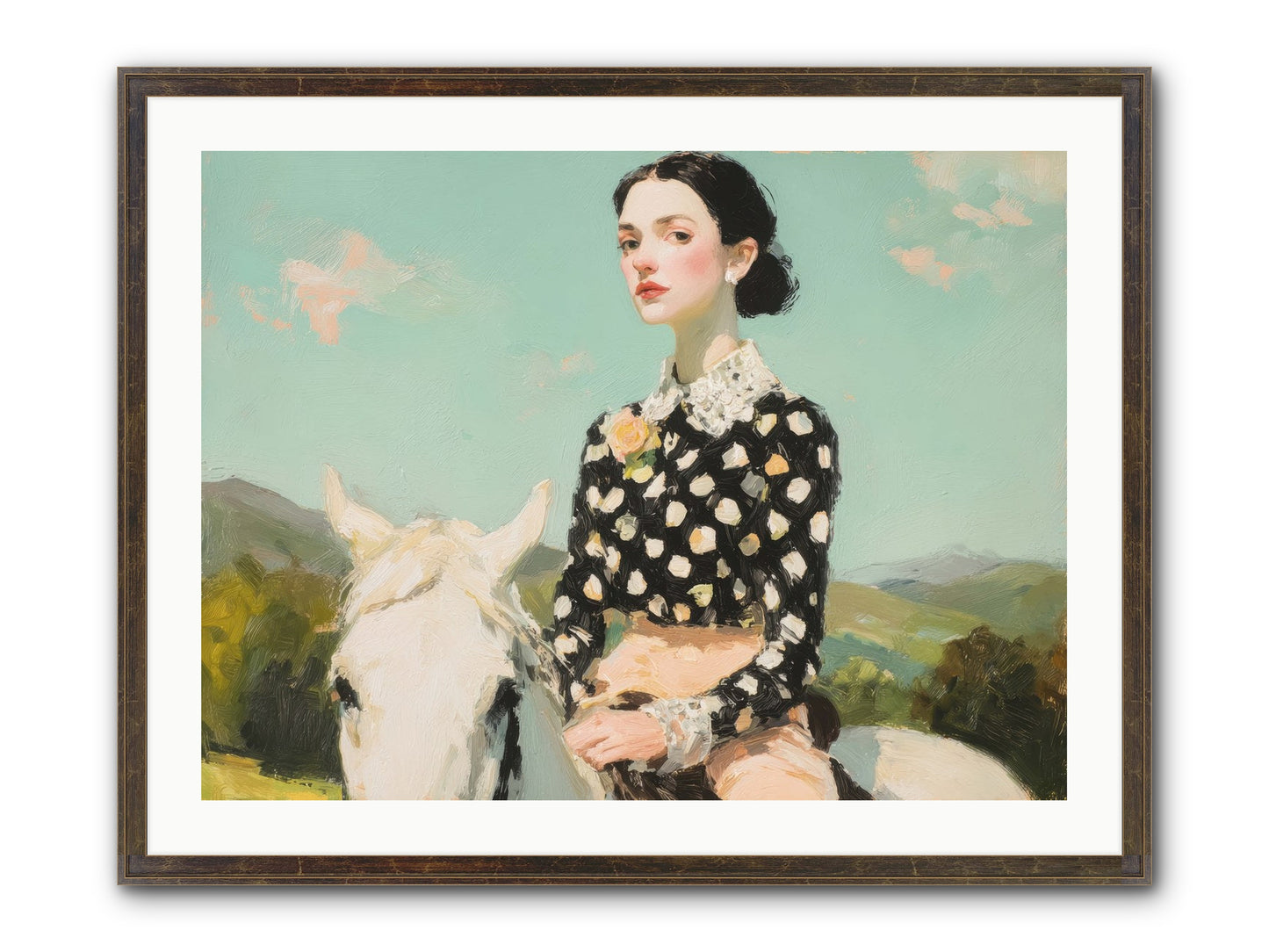 Petals Under Hooves Framed Print - Slimwoods Black/Gold 32x24