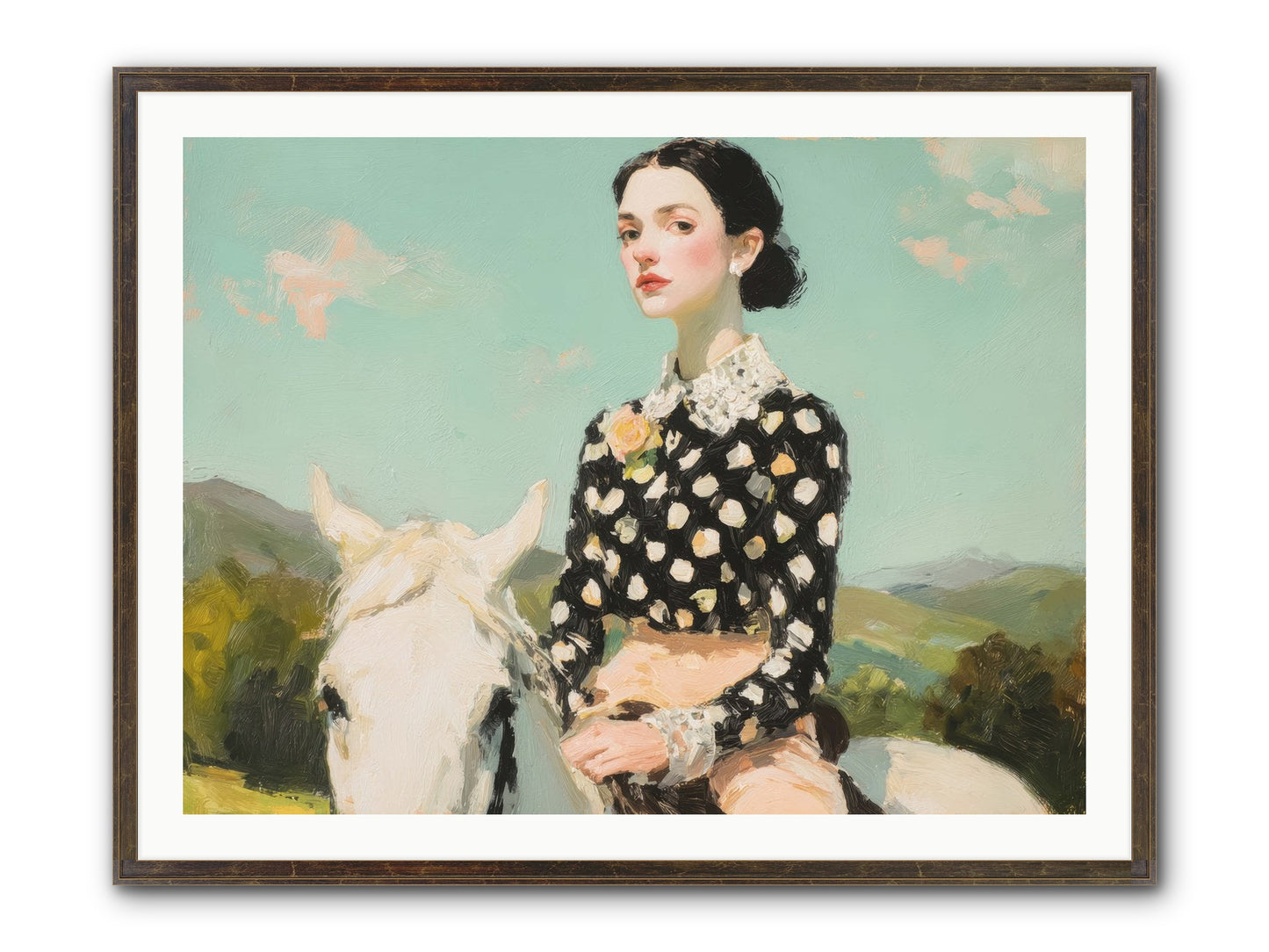 Petals Under Hooves Framed Print - Slimwoods Black/Gold 40x30