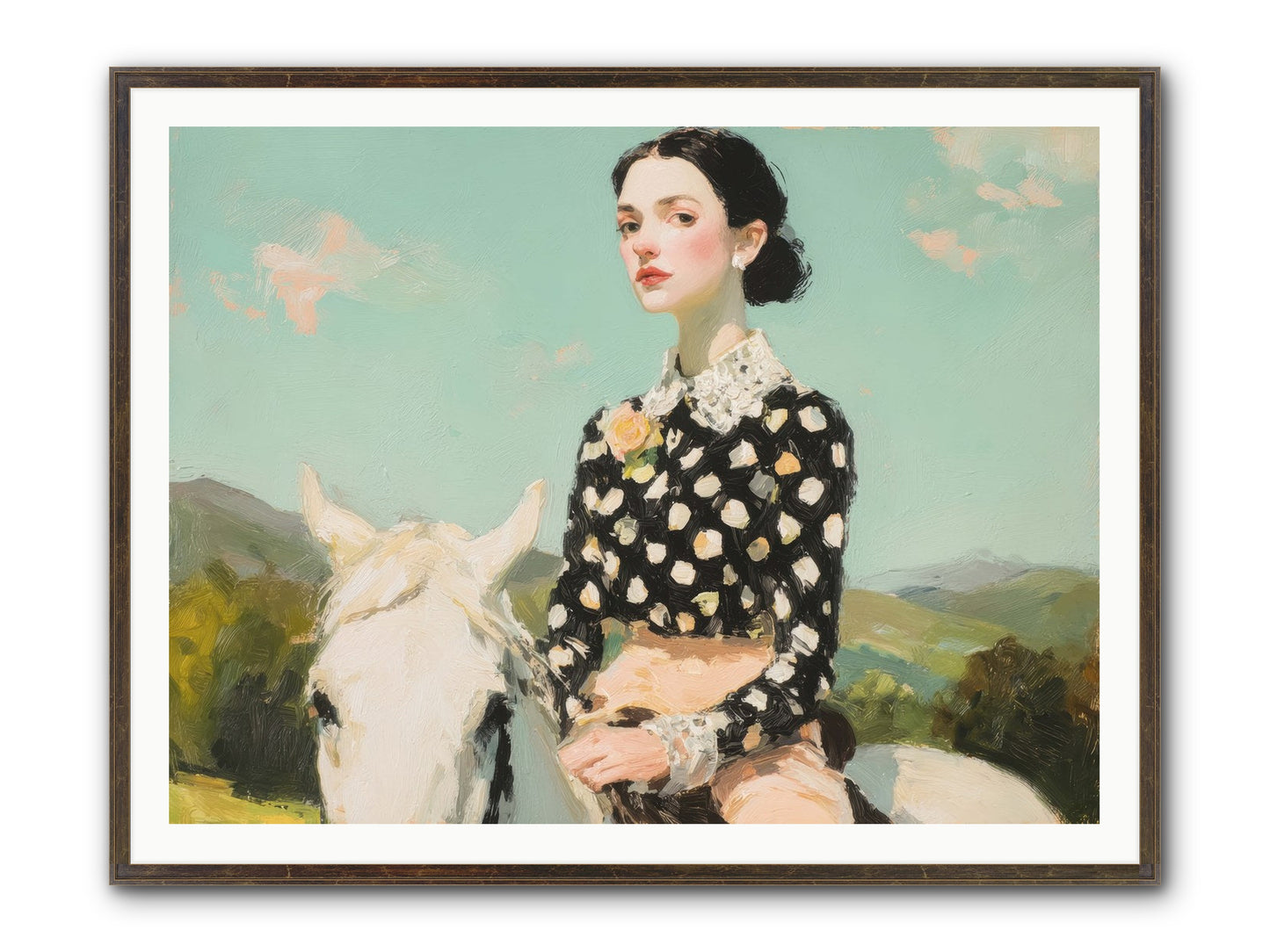 Petals Under Hooves Framed Print - Slimwoods Black/Gold 48x36
