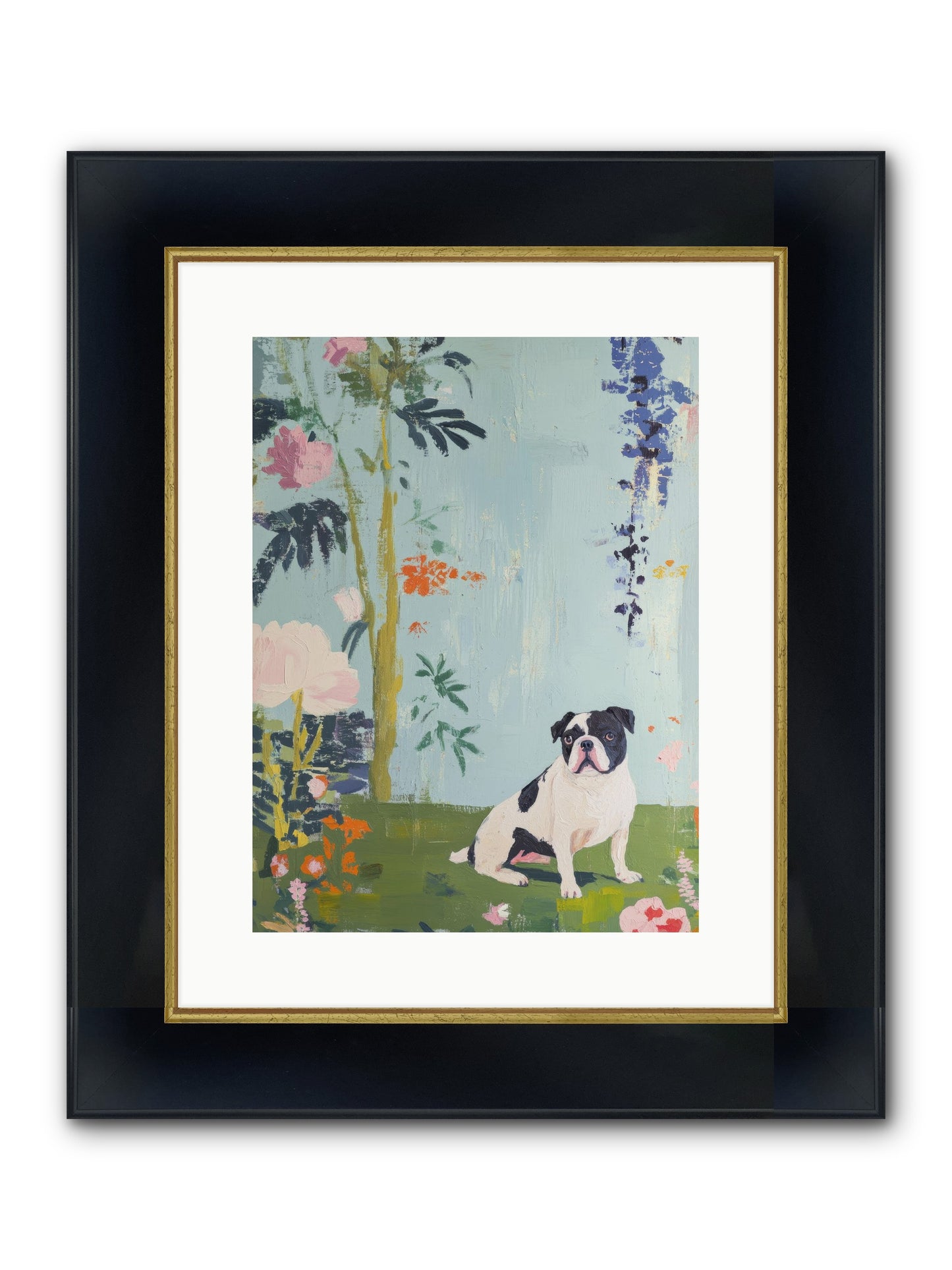 Petit Jardin Love Framed Print - Wide Black w/Gold 12x16