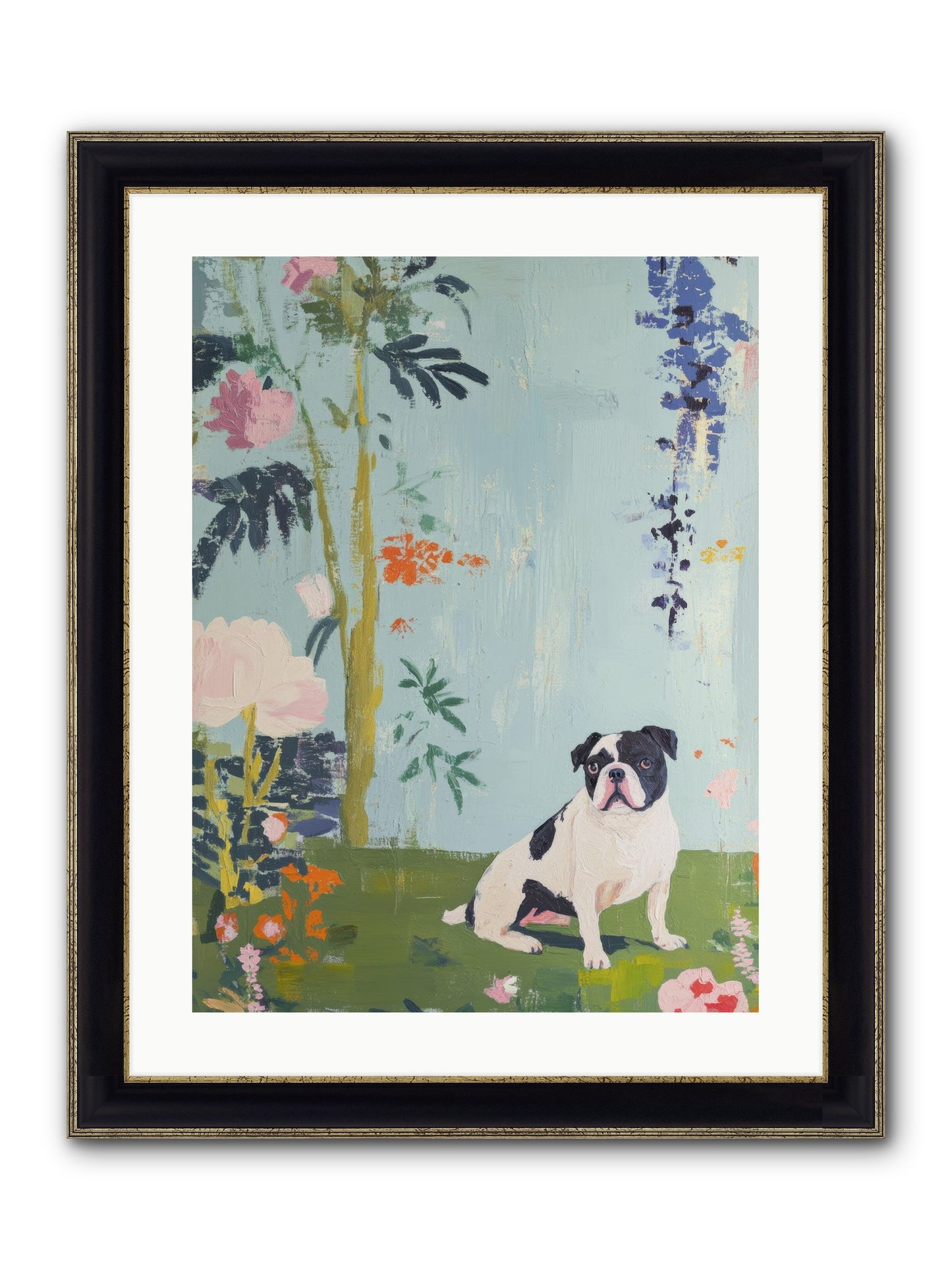 Petit Jardin Love Framed Print - Black & Gold 18x24