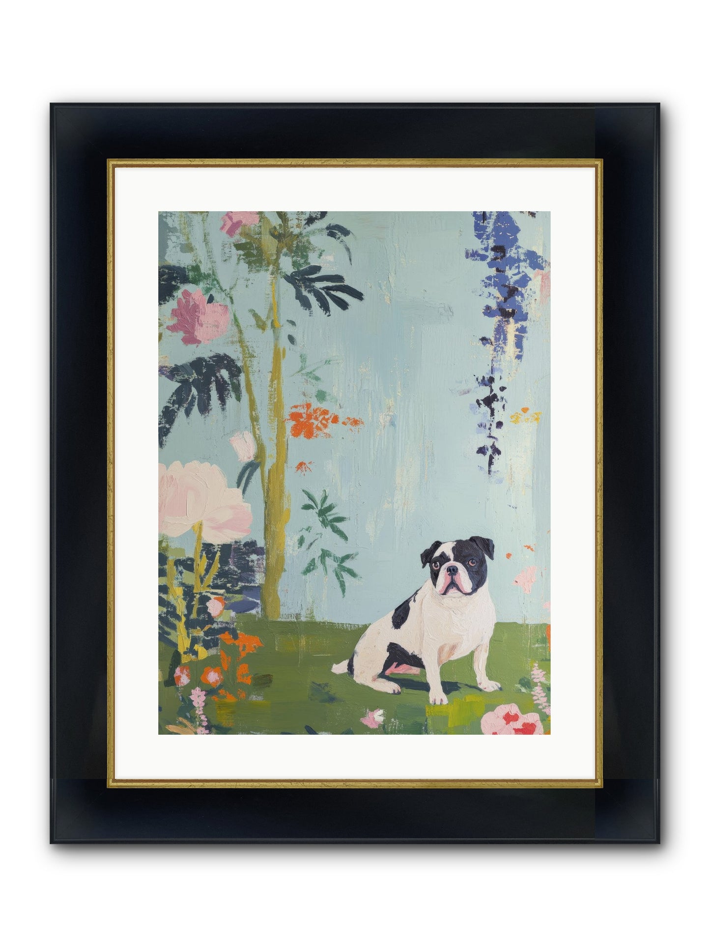 Petit Jardin Love Framed Print - Wide Black w/Gold 18x24
