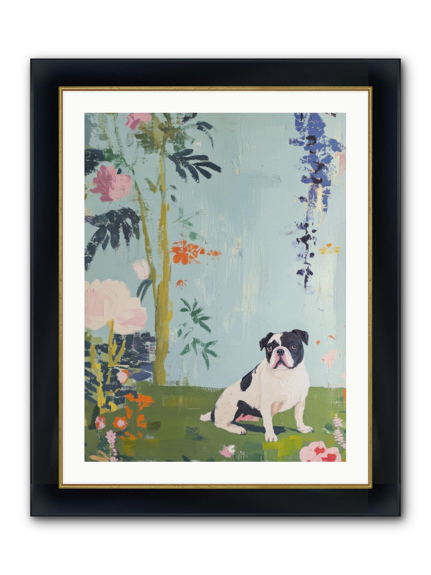 Petit Jardin Love Framed Print - Wide Black w/Gold 24x32