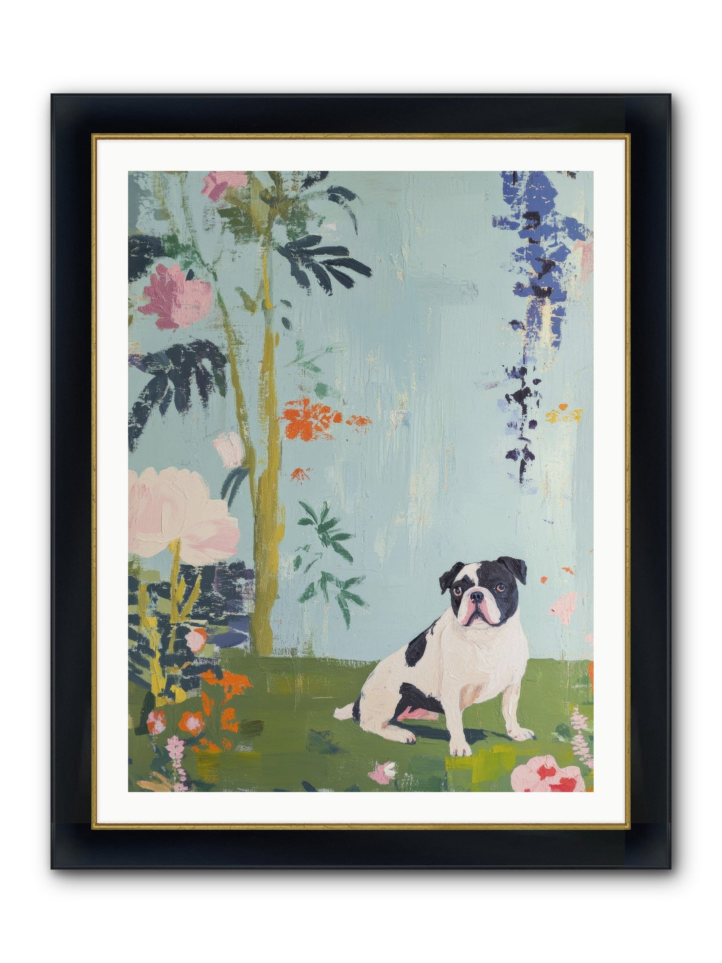 Petit Jardin Love Framed Print - Wide Black w/Gold 30x40