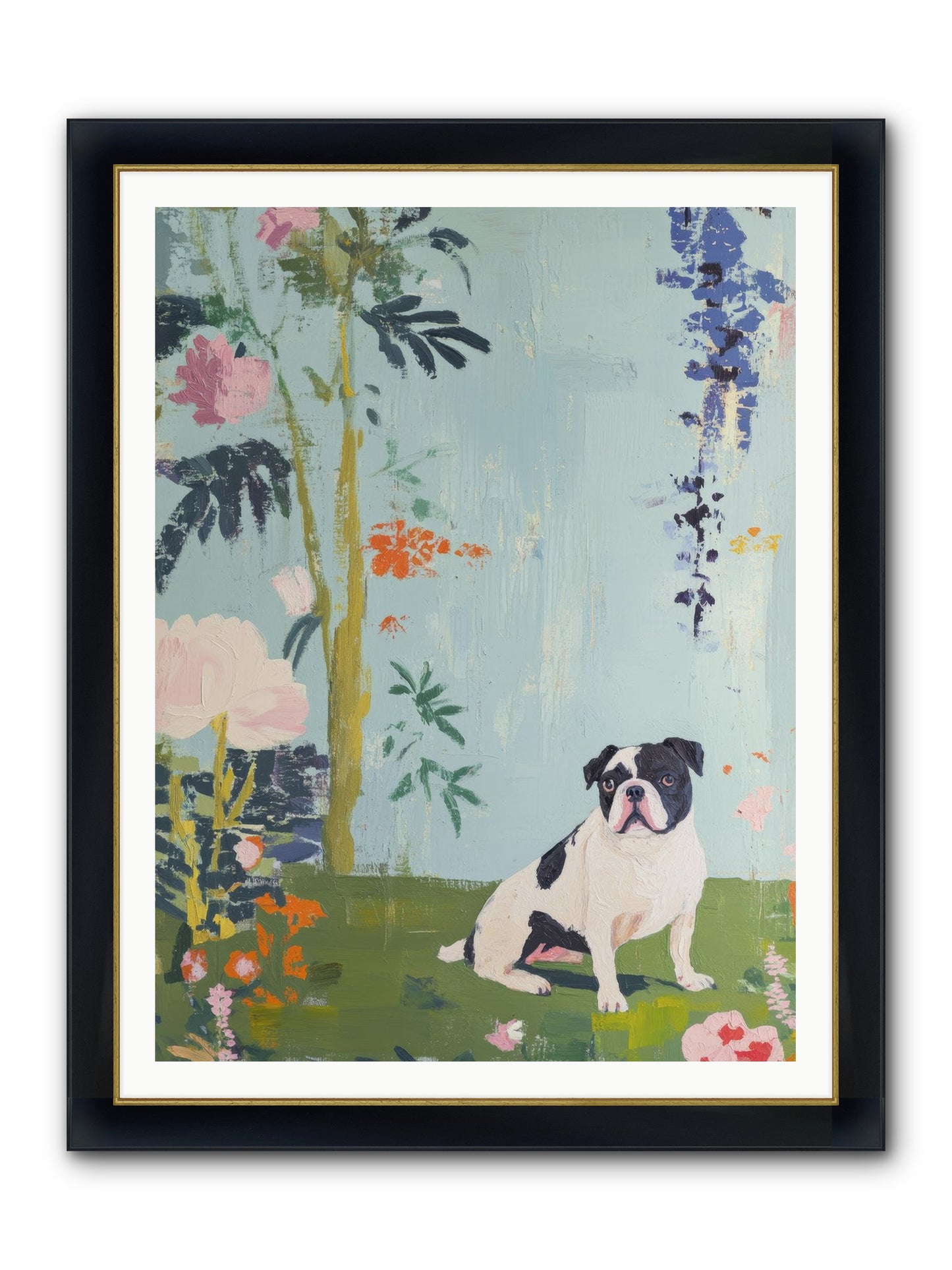Petit Jardin Love Framed Print - Wide Black w/Gold 36x48