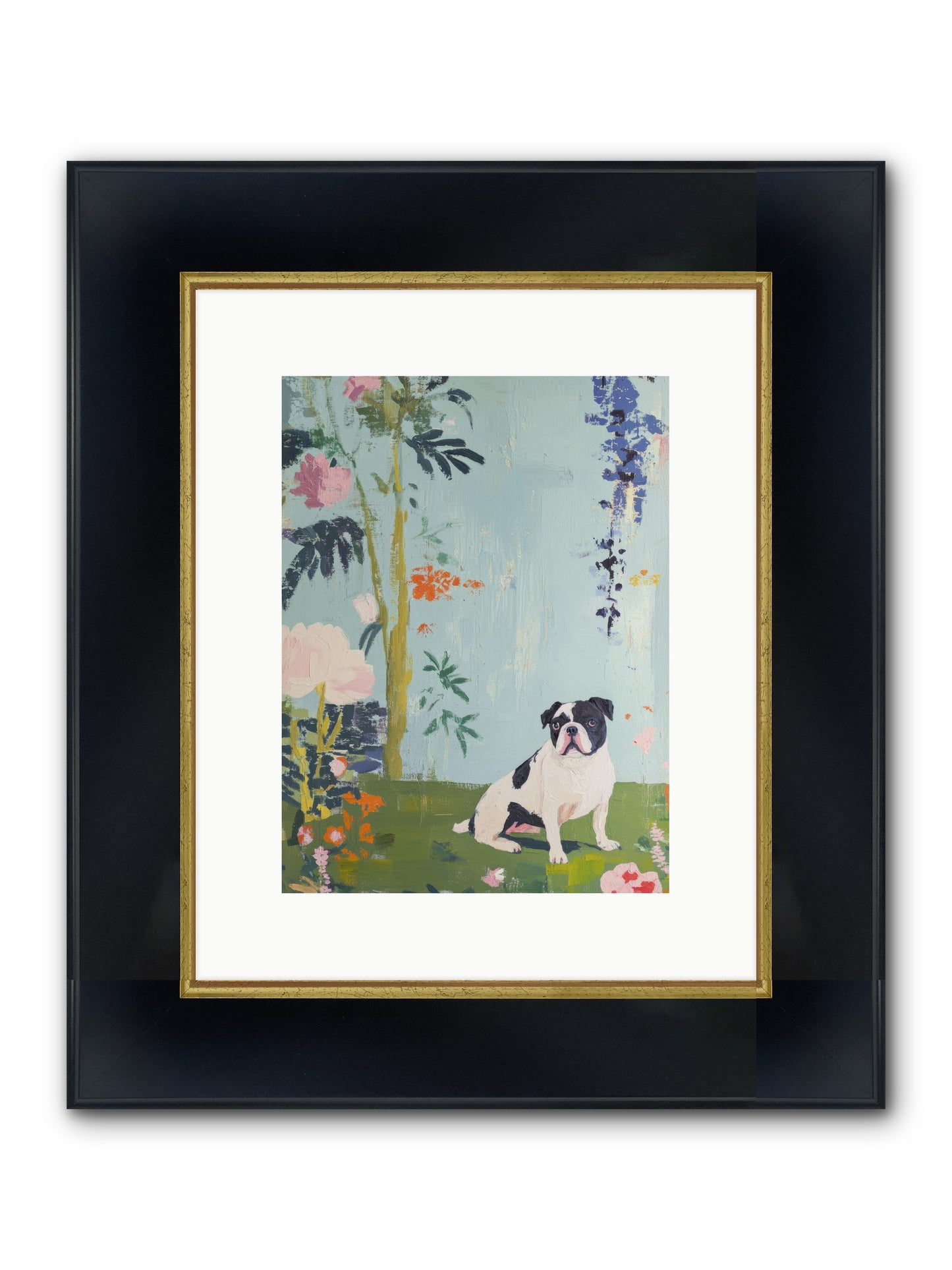 Petit Jardin Love Framed Print - Wide Black w/Gold 9x12