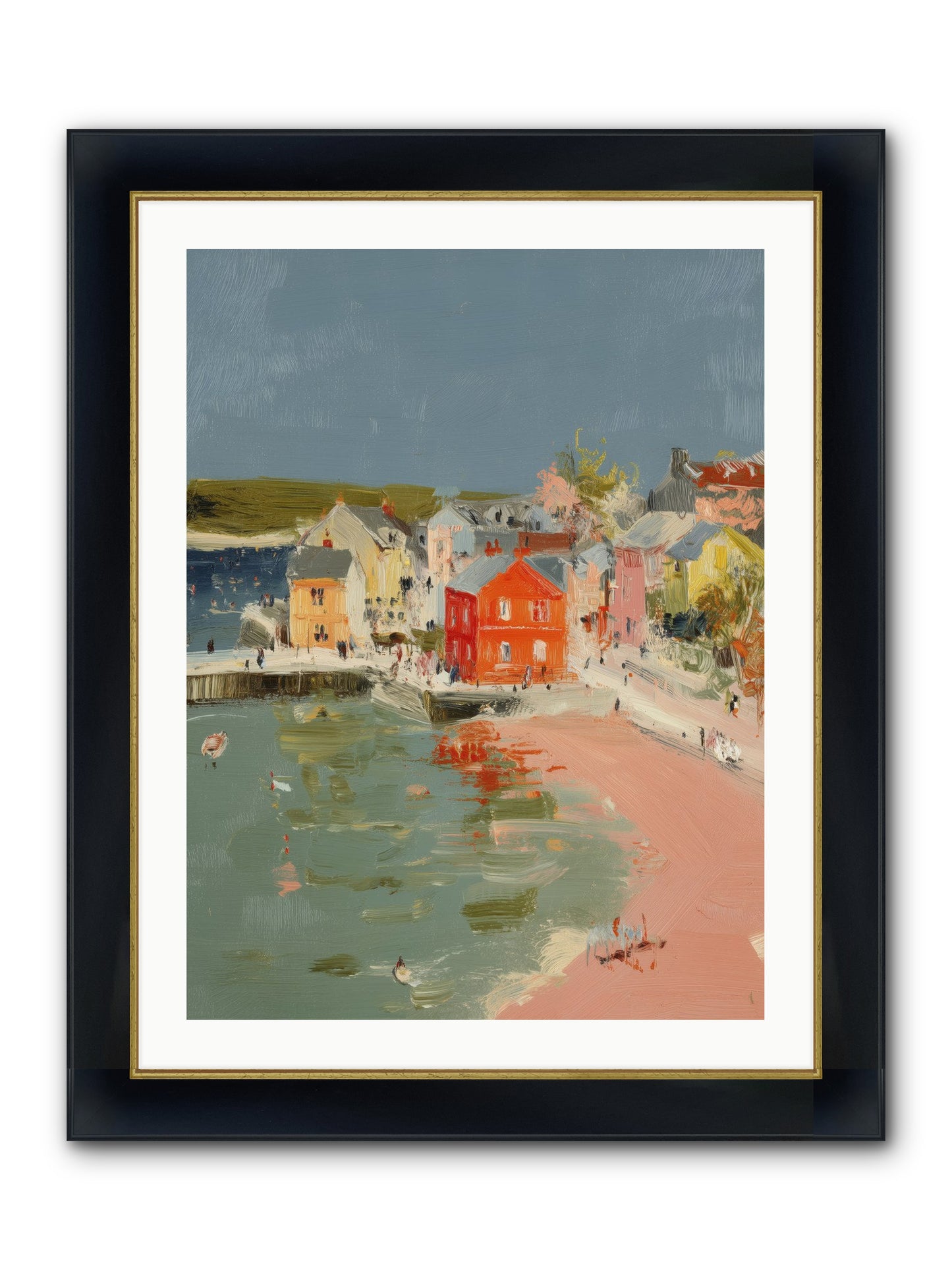 Petite Port Framed Print - Wide Black w/Gold 24x32